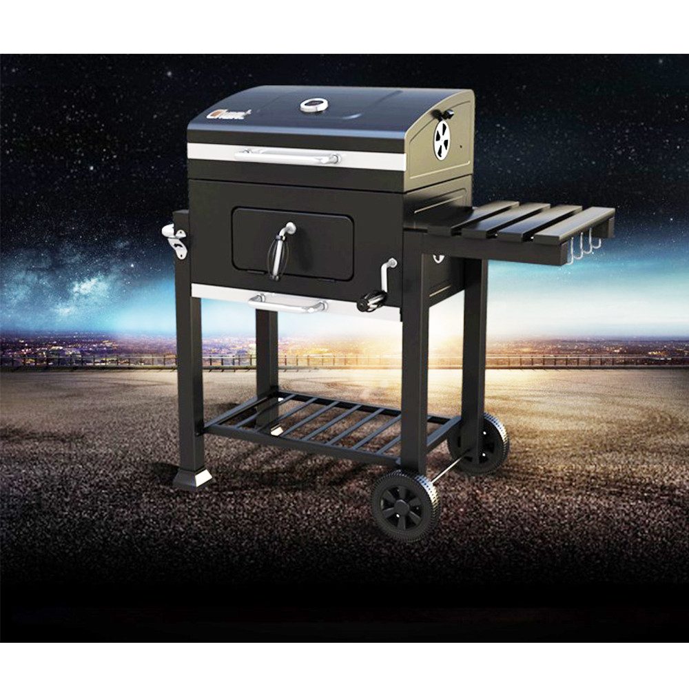 JEOBEST Holzkohlegrill, mit Deckel, Edelstahl-Griff, Grillrost