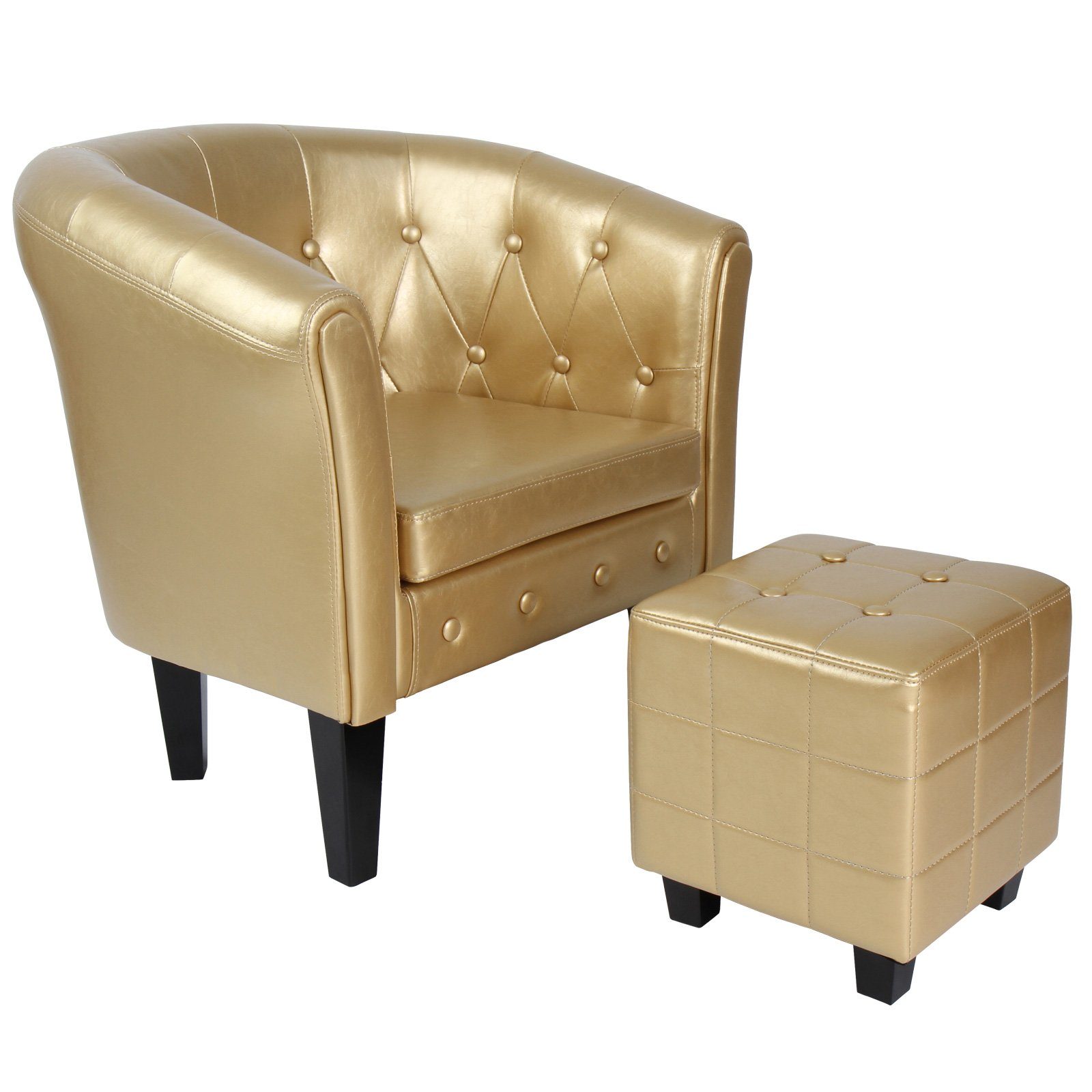 MIADOMODO Chesterfield-Sessel Chesterfield Sessel Hocker Loungesessel günstig online kaufen
