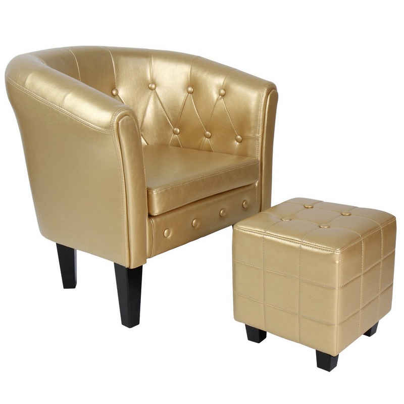 MIADOMODO Chesterfield-Sessel Chesterfield Sessel Hocker Loungesessel Clubsessel Cocktailsessel