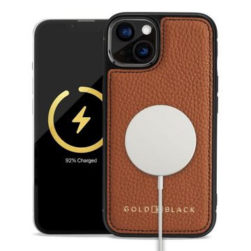 GOLDBLACK Handyhülle iPhone 13 MagSafe Leder Case Nappa braun 15,49 cm (6,10 Zoll)