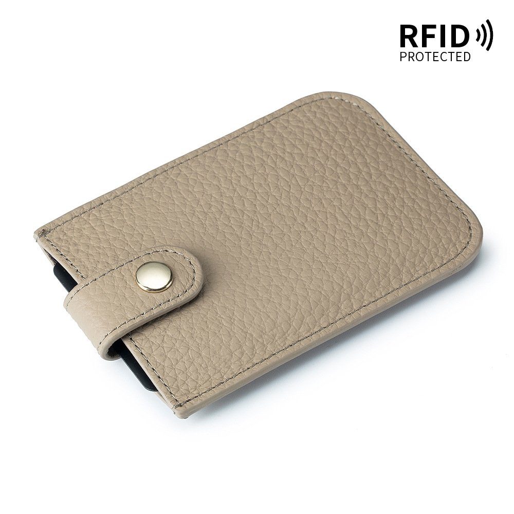 Geldbörse RFID mit Damen-Etuis VIVIHEYDAY aus Geldbörse Kartenetui Grau Mini Echtleder Leder, Schutz,