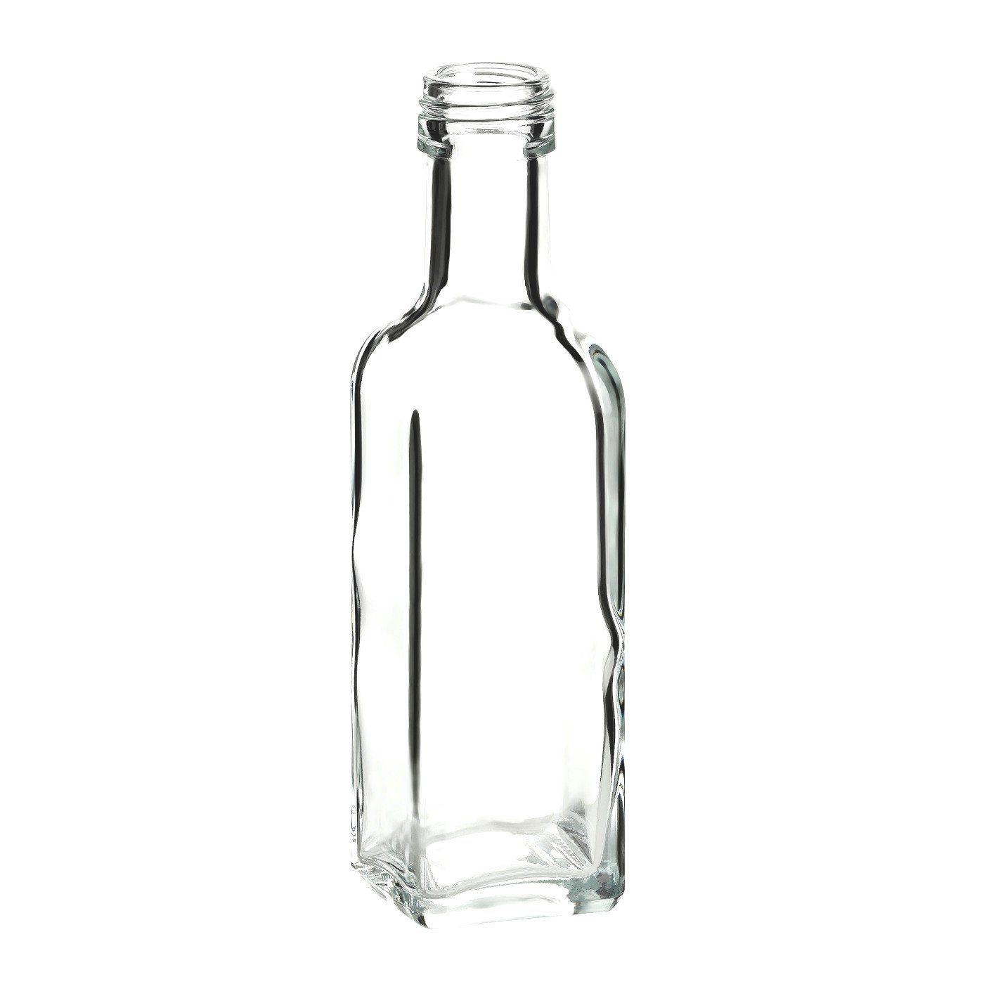 gouveo Trinkflasche Glasflaschen 100 ml Maraska mit Schraub-Deckel - Kleine Flasche 0,1l, 12er Set, transparent-goldfarben