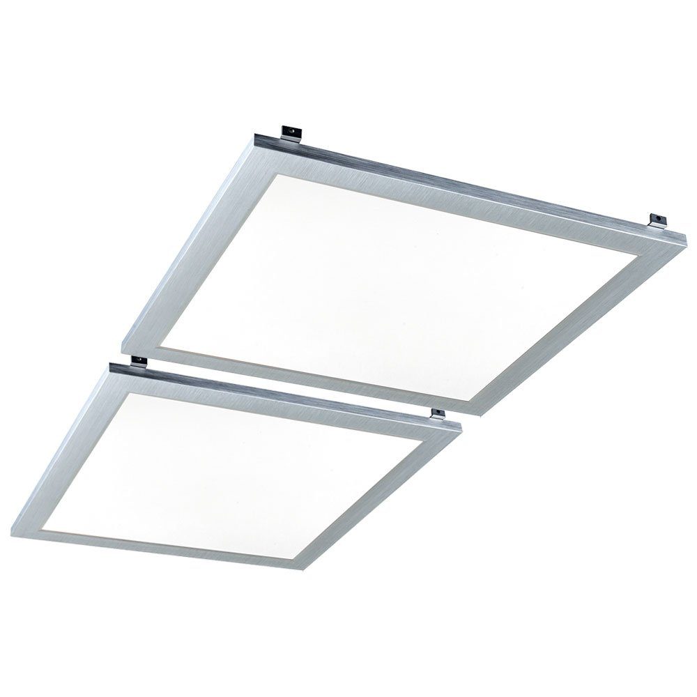 GLOBO LIGHTING LED Panel, LED-Leuchtmittel fest verbaut, Warmweiß, LED Deckenpanel Deckenlampe Deckenleuchte quadratisch flach opal 2x