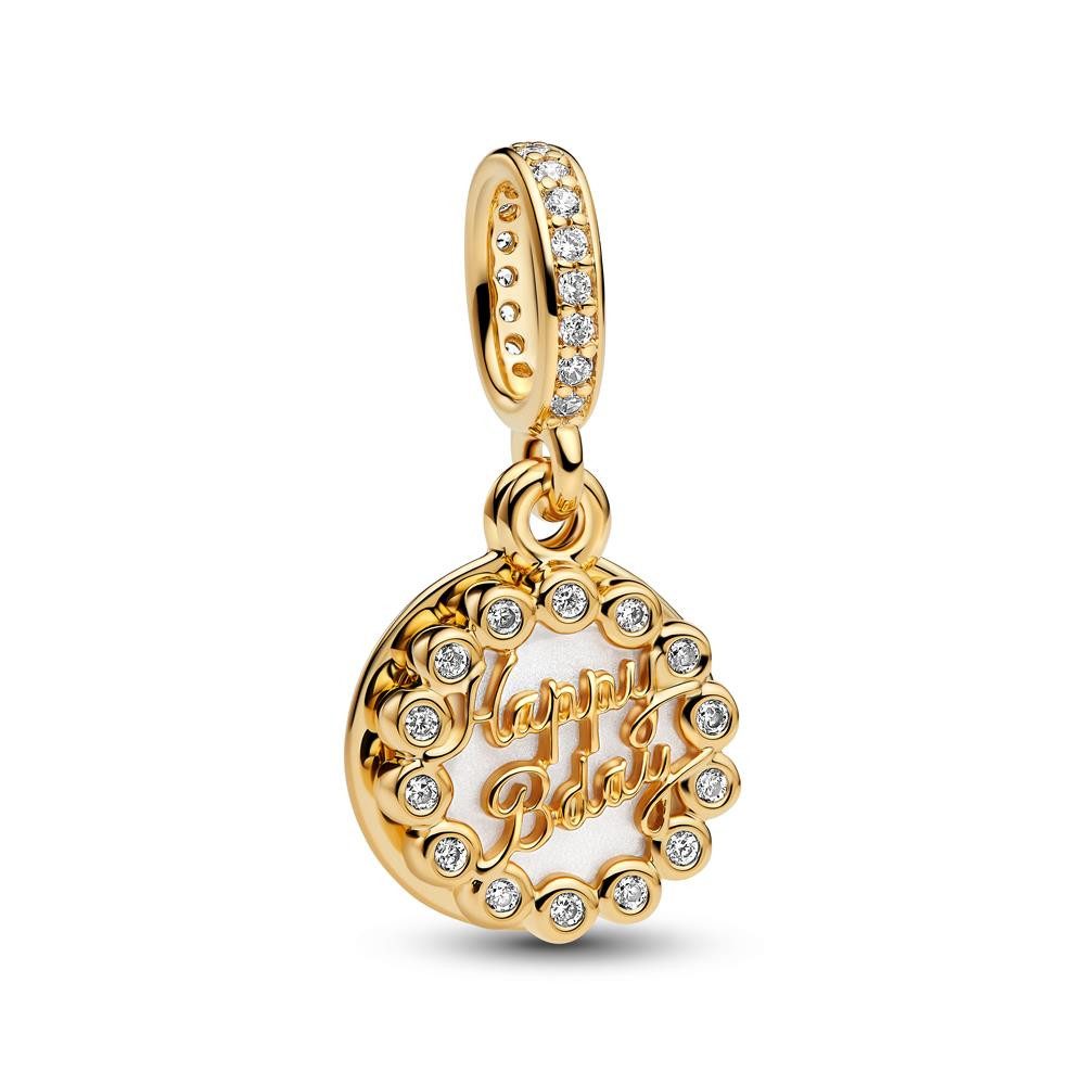 Pandora Charm-Einhänger PANDORA Moments Charm-Anhänger Happy Birthday-Torte, IP Gold