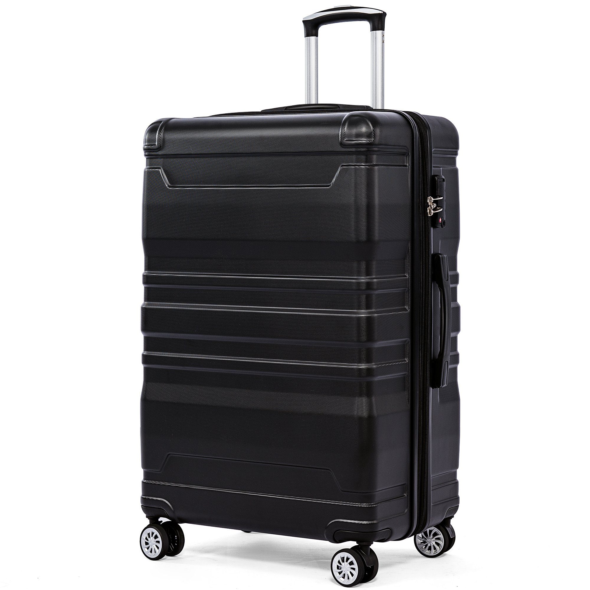 GLIESE Koffer mit TSA-Schloss und cm Universalrad, XL-47x31x75 Schwarz