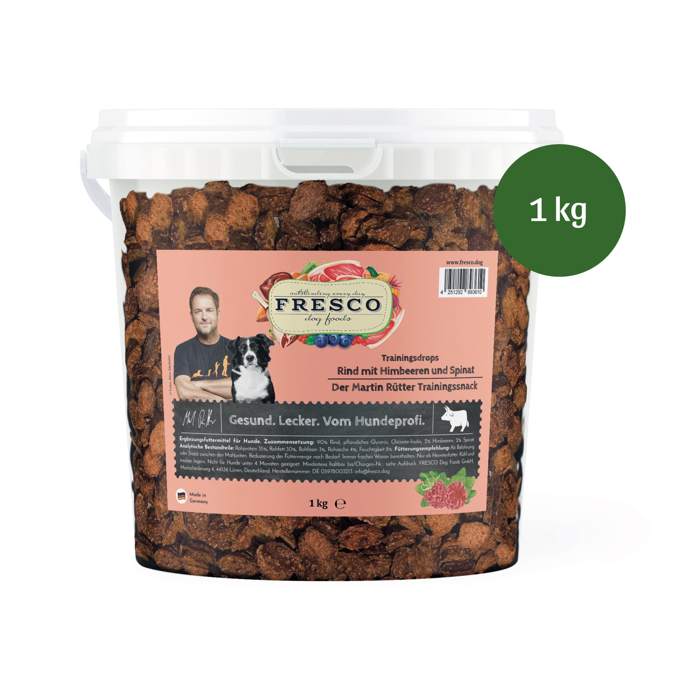 Fresco Dog Martin Rütter Trainingsdrops 1kg Hundeleckerli, Rind, Snack für: Hunde, Getreidefrei, zuckerfrei & hoher Fleischanteil