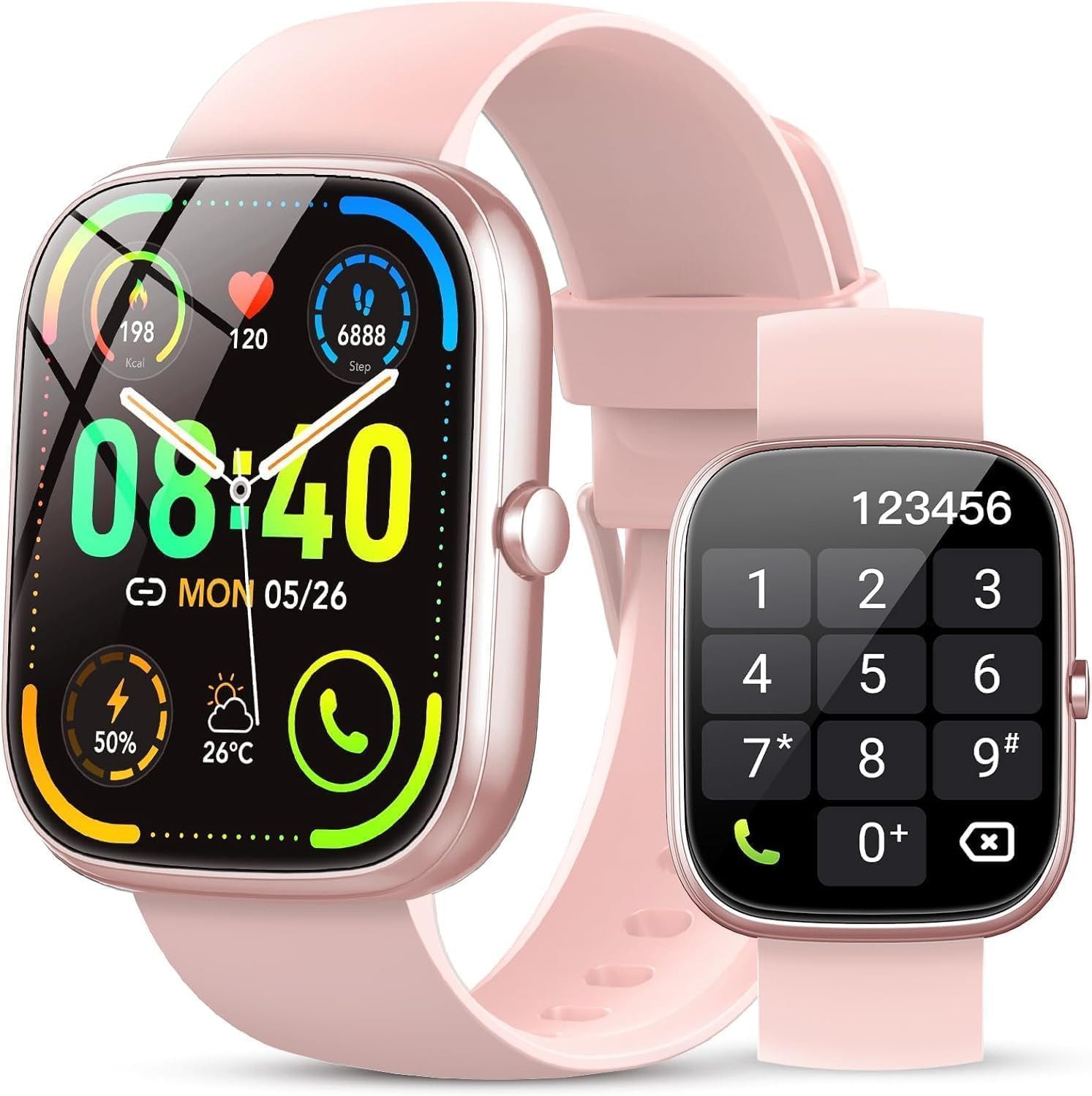 taopodo Smartwatch (android ios), Smartwatch mit Herzfrequenzmessung Schlafanalyse und Schrittzähler