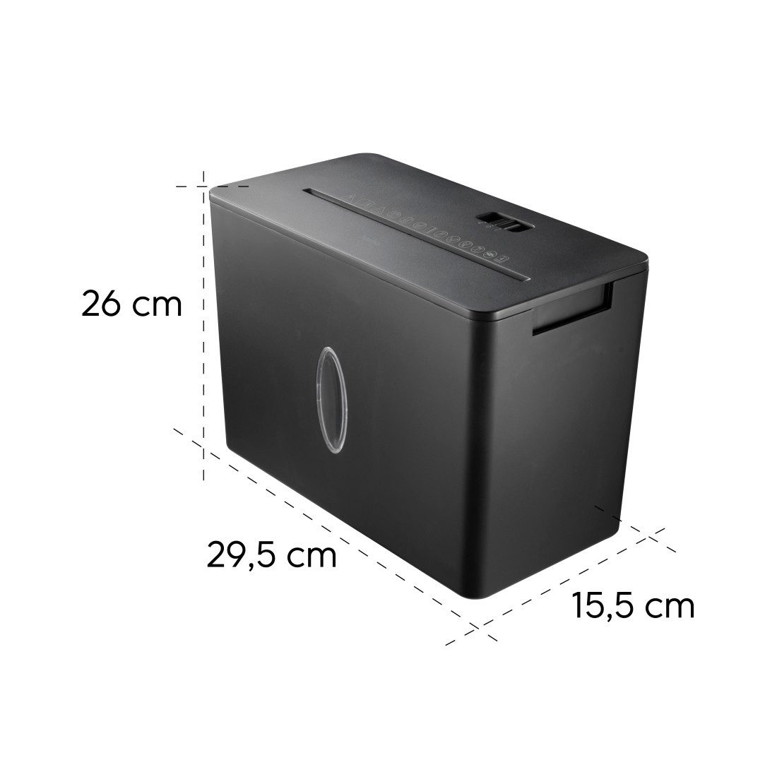 Hama Aktenvernichter Aktenvernichter Partikelschnitt (Papier + Plastik, Korb, 4 Blatt, P4), Mit Papierkorb, 4 x 33 mm Schnitzel, Automatik, Rücklauf – Bild 5 von 5