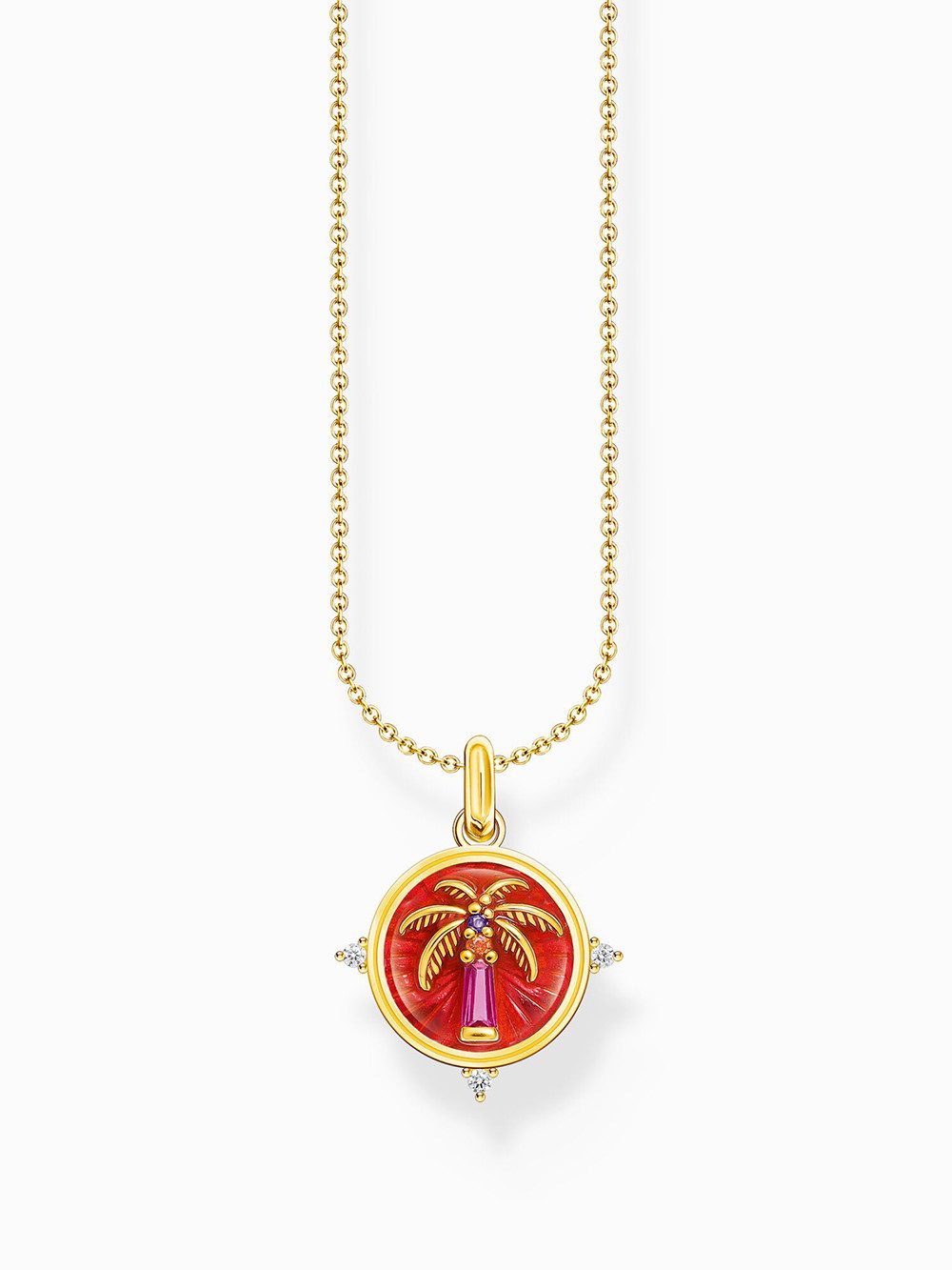 THOMAS SABO Kette mit Anhänger Thomas Sabo KE2204-471-7-L45V Vergoldete Ketten mit Palmenanhänger Da