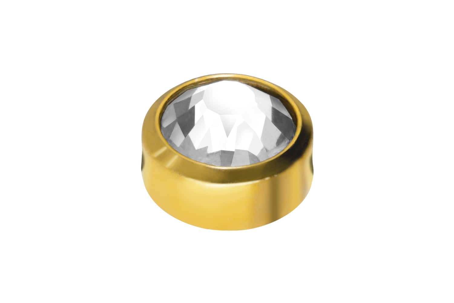 PIERCINGLINE Piercing-Set Chirurgenstahl Klemmdisc KRISTALL (Klemm-Aufsätze, 1-tlg)