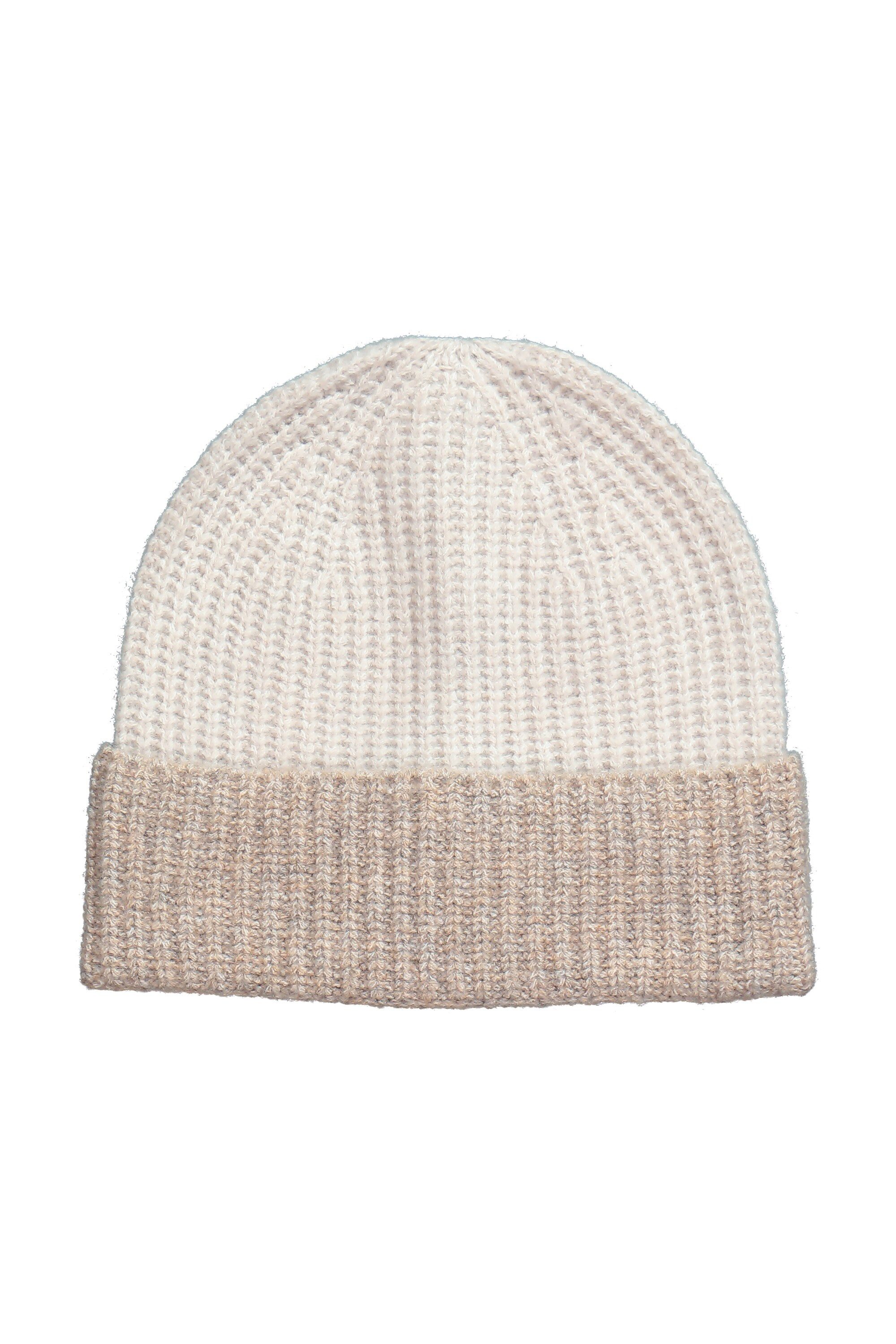Ulla Popken Baumwollhandschuhe Strickmütze Rippstrick Krempe in Schmuckfarbe
