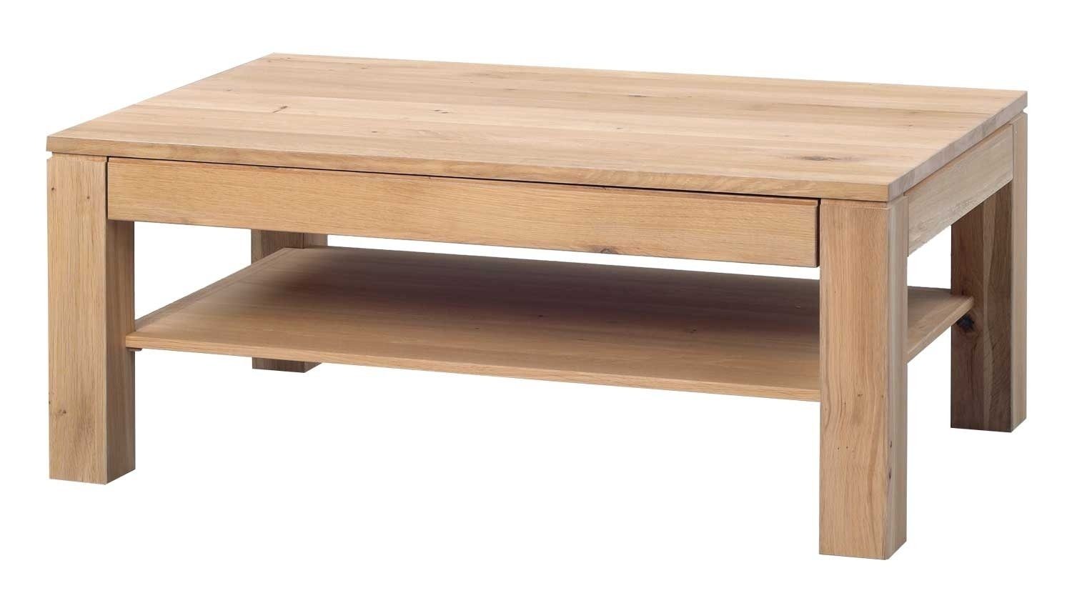 M2 Kollektion Couchtisch BJÖRN, Wildeiche massiv, 105 x 65 cm, mit Schublad günstig online kaufen