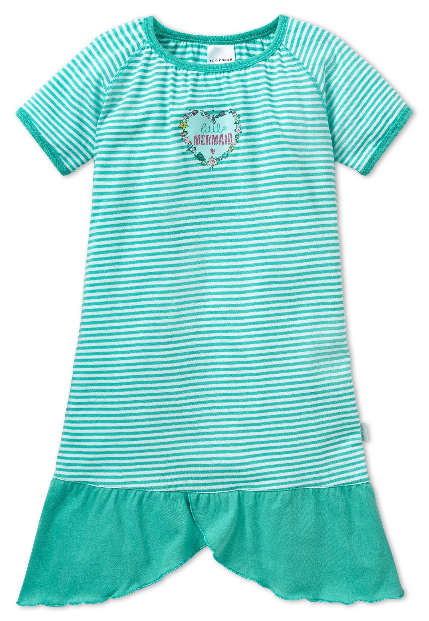 Schiesser Nachthemd Meermädchen (Set, Set) Mädchen Schlafanzug, Nachthemd, Kurzarm, Jersey