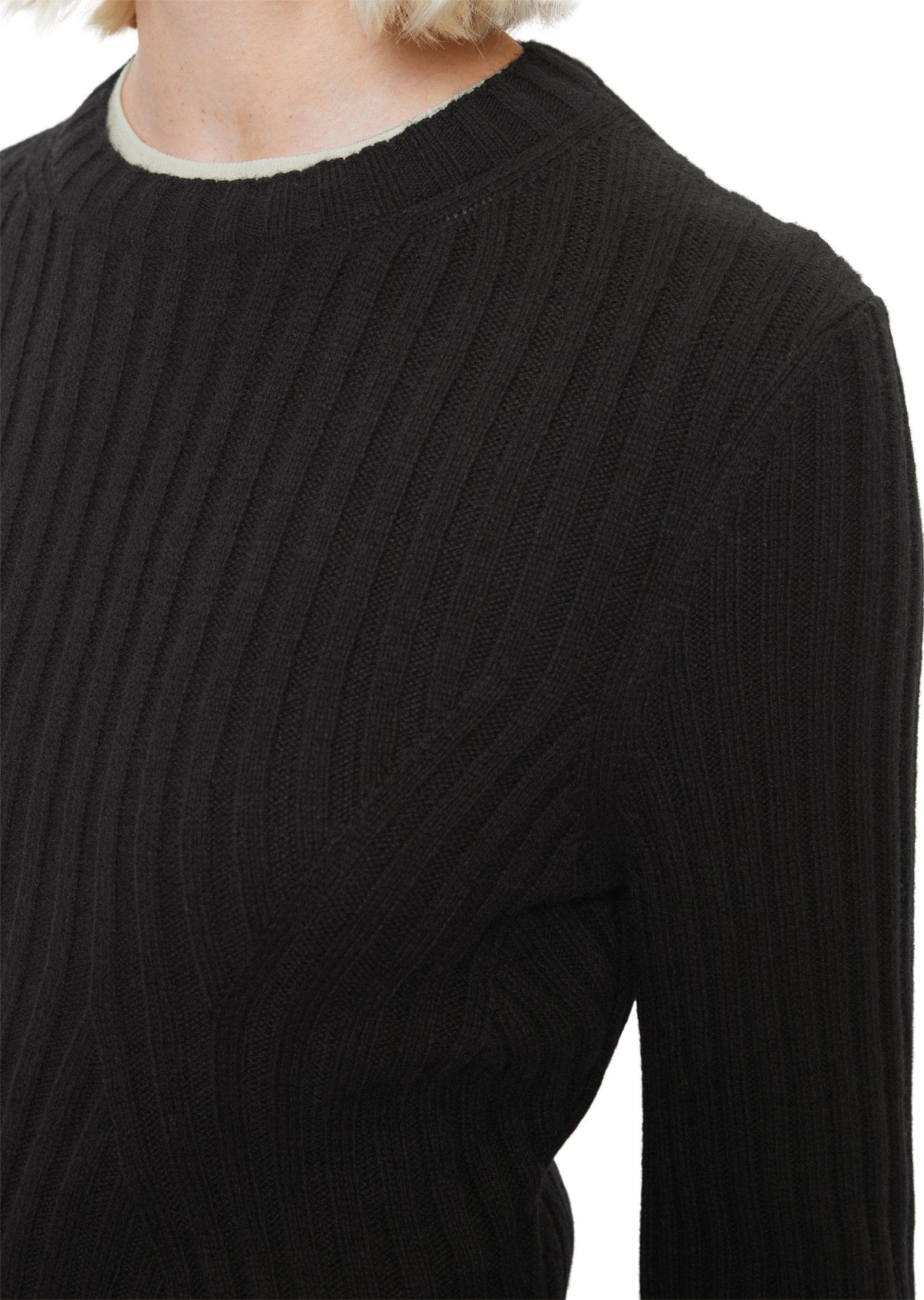 O'Polo Fully Marc Strickpullover schwarz mit Details fashioned