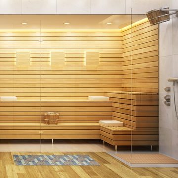 Schaum-Badematte Weichschaummatte Badezimmer relaxdays, Höhe 5 mm, Kunststoff, A, 150 cm
