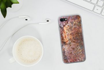 MuchoWow Handyhülle Eisen - Braun - Rost, Handyhülle Apple iPhone 8, Smartphone-Bumper, Print, Handy Schutzhülle