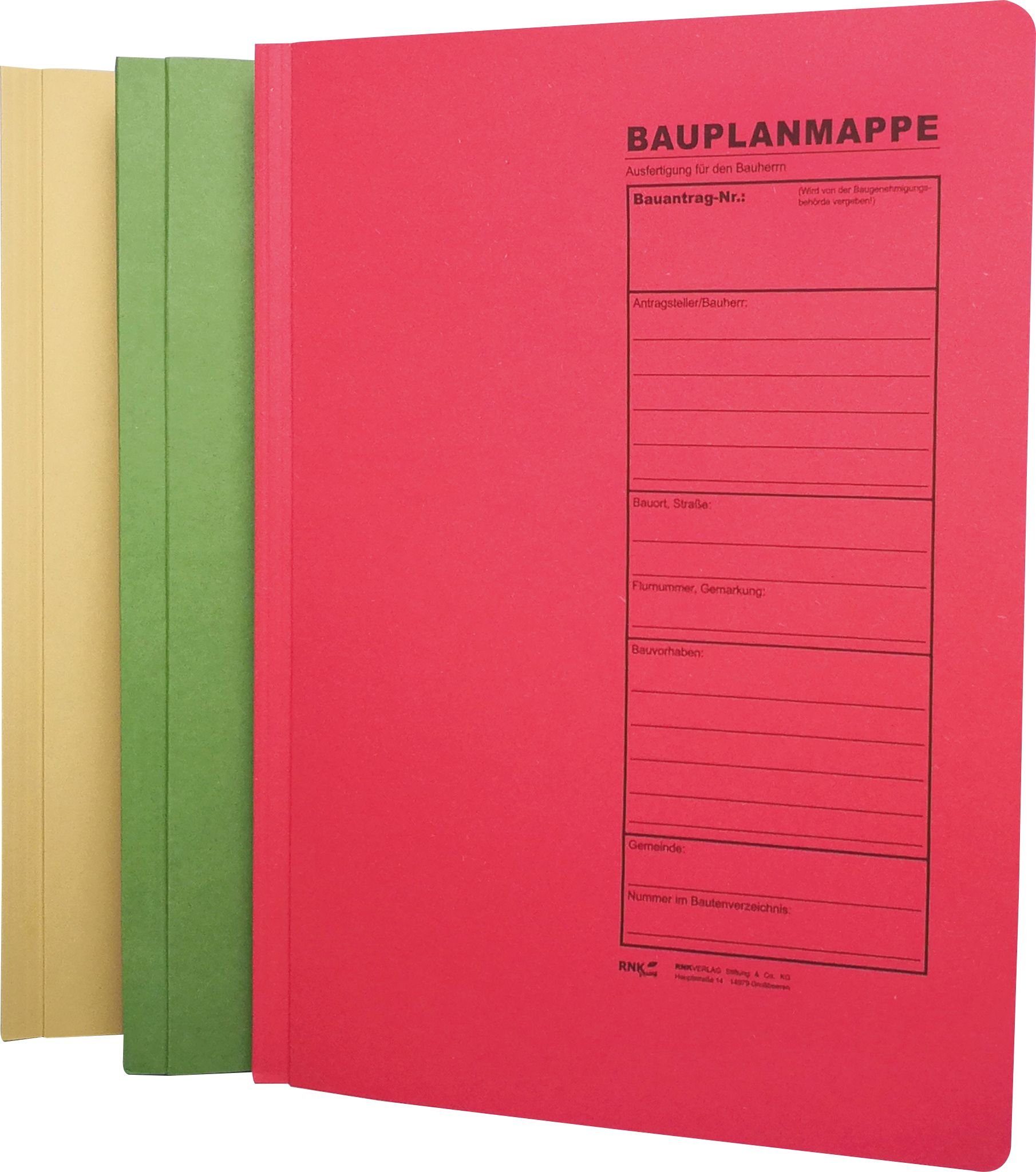 RNK Verlag Schreibmappe RNK Verlag Bauplanmappe, (B)230 x (H)318 mm, farbig sortiert