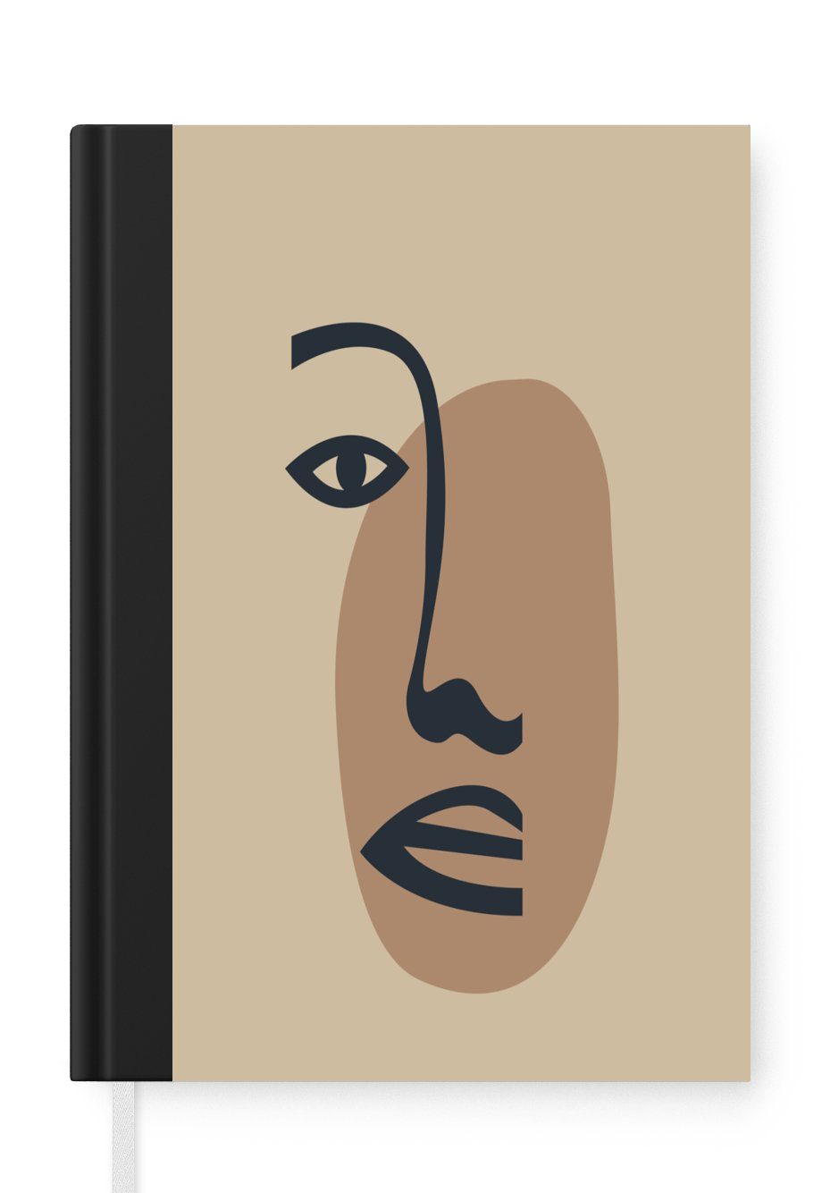 MuchoWow Notizbuch Pastell - Porträt - Gesicht, Journal, Merkzettel, Tagebuch, Notizheft, A5, 98 Seiten, Haushaltsbuch