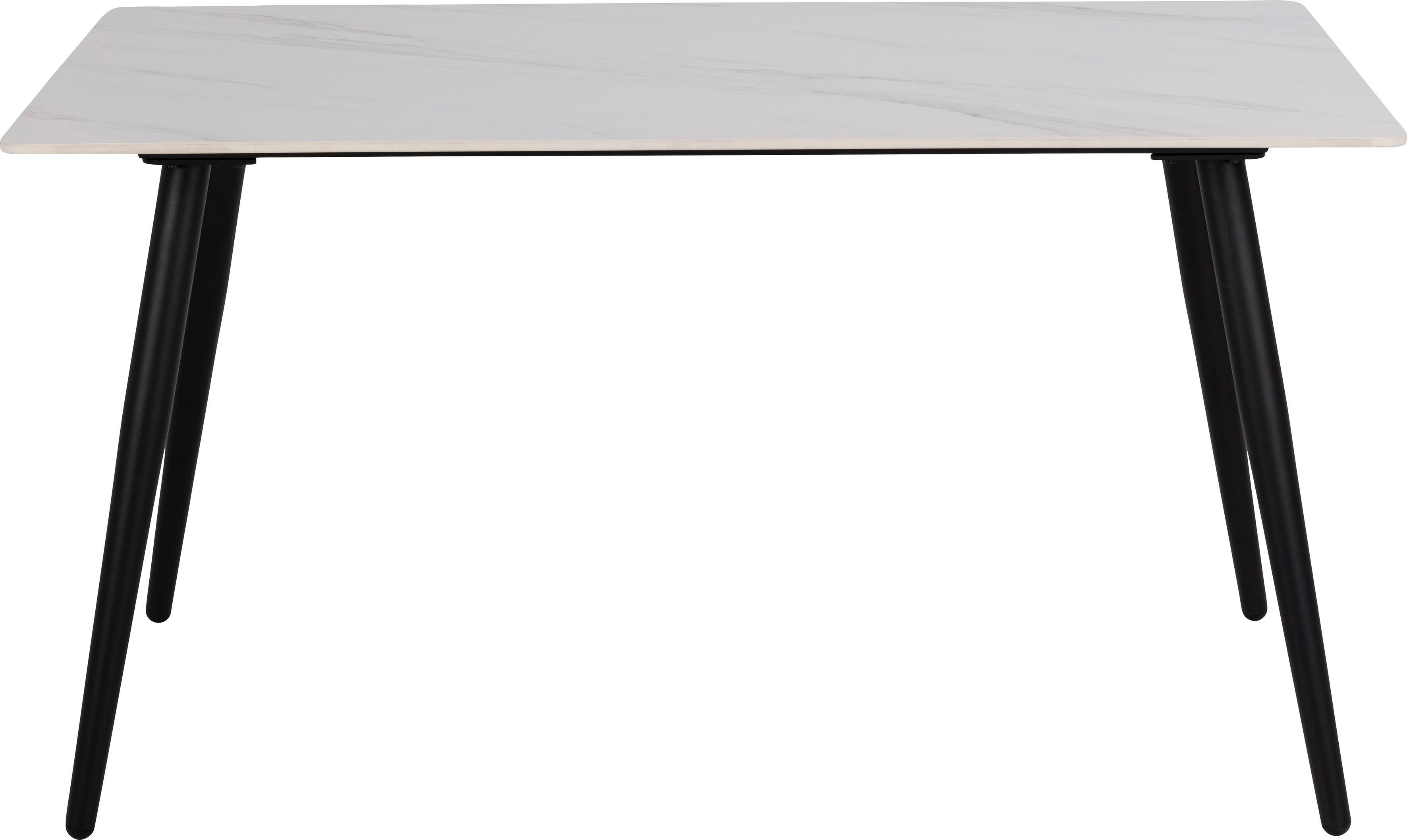 ACTONA GROUP Esstisch Wilhelm, rechteckig mit Keramiktischplatte und schwarzen Metallbeinen. € 272,00