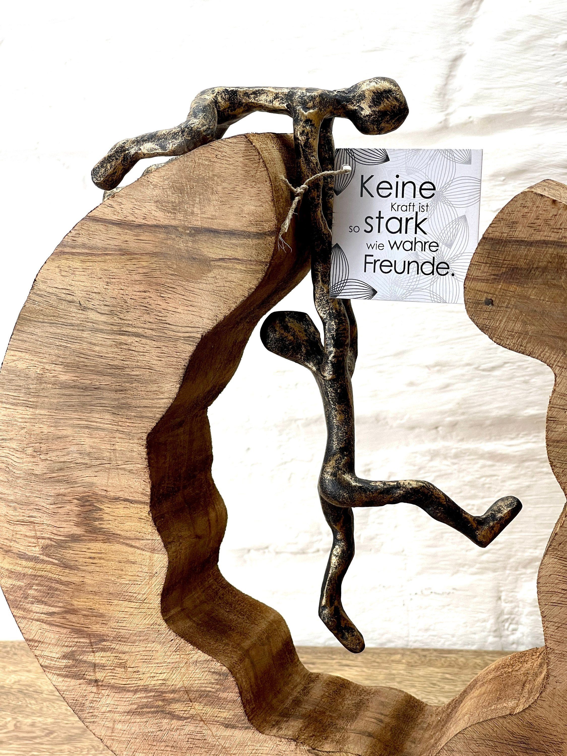 MF Skulptur Figur Skulptur Teamwork starke Freunde bronze Mango Holz H:30cm günstig online kaufen