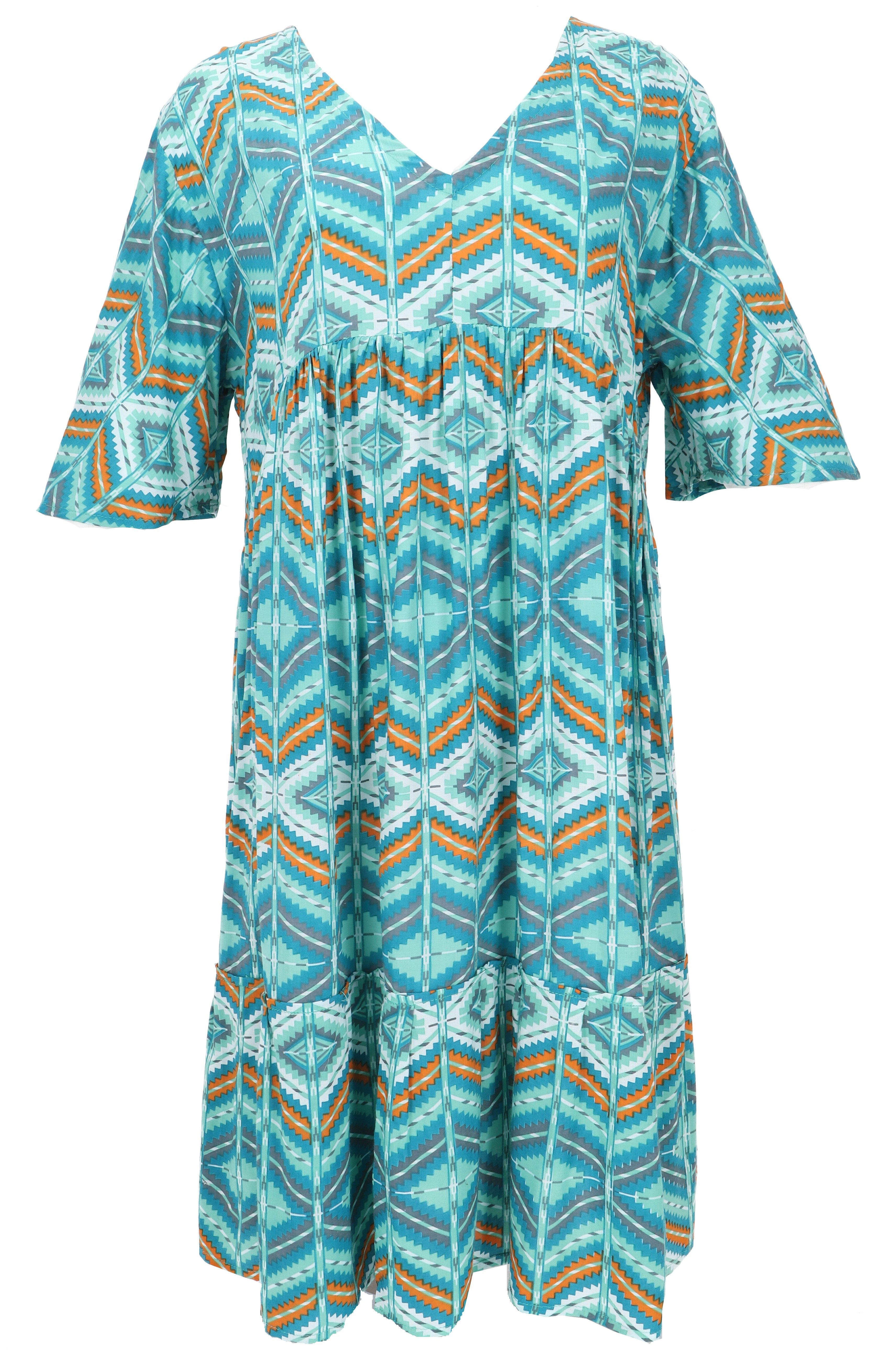 Guru-Shop Midikleid Boho Kurzarm Sommerkleid, Maxikleid,.. günstig online kaufen