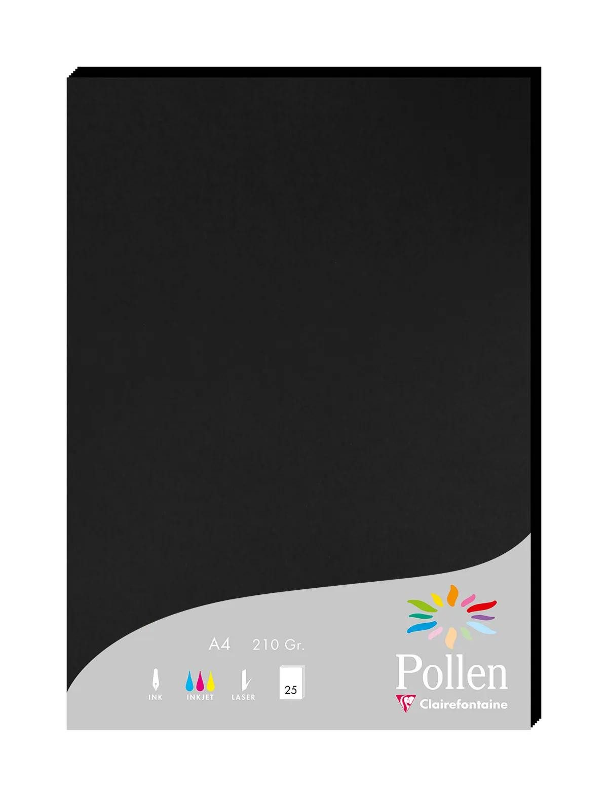 CLAIREFONTAINE Briefumschlag 10x Packung mit 25 Blatt A4 210x297 210g/m2 - Schwarz 24298C, Bogen