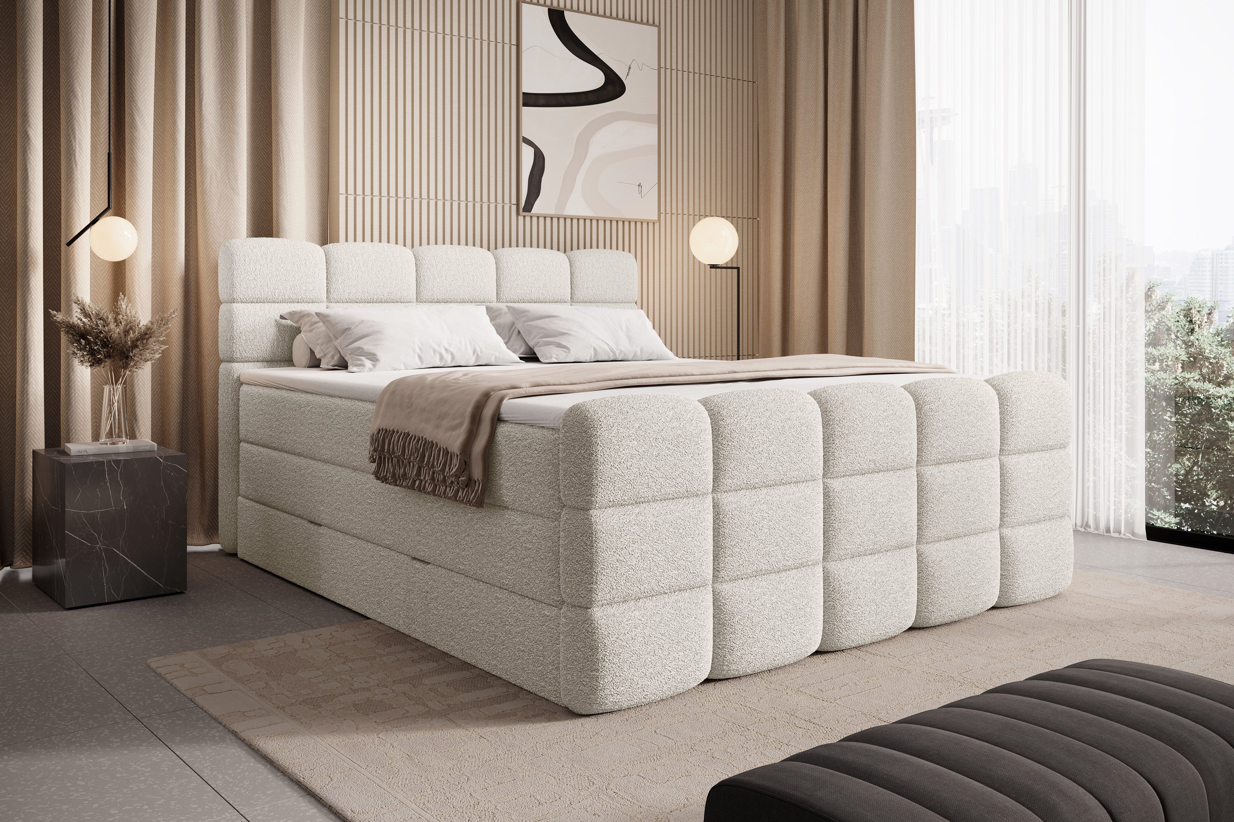 wonello Boxspringbett Carenzo, Doppelbett mit Bettkasten, wahlweise mit won günstig online kaufen