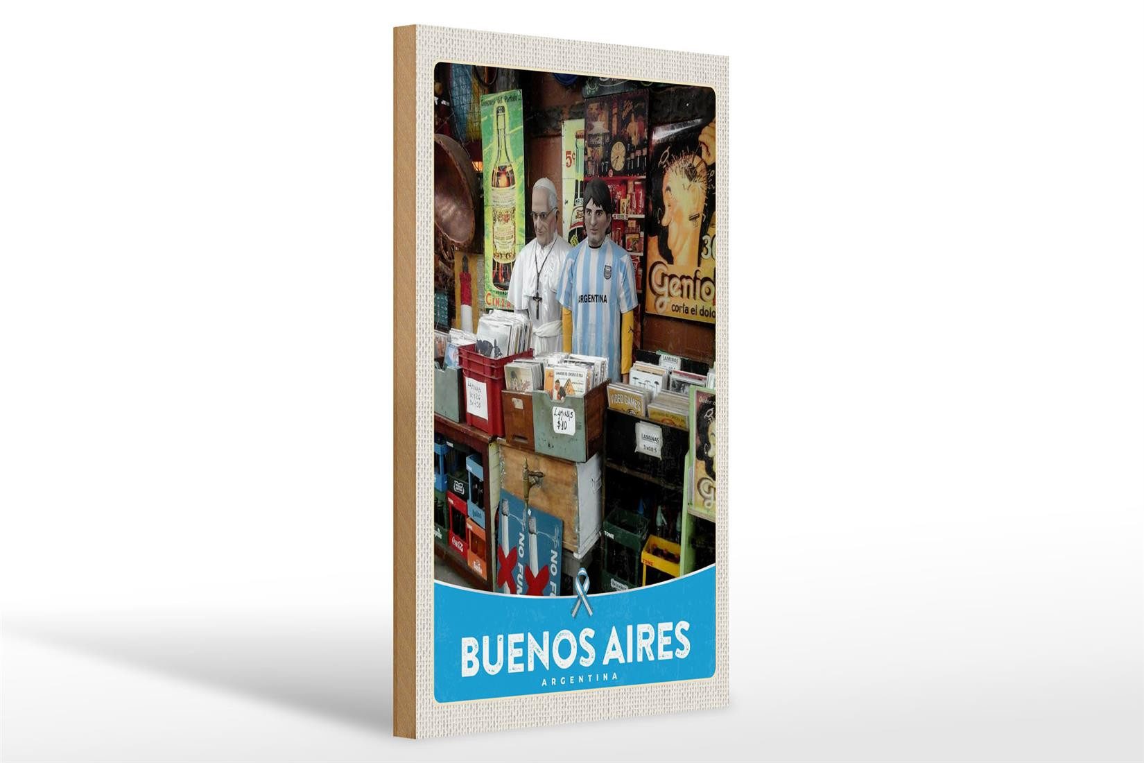Holzbild Reise 20x30cm Buenos Aires Argentinien Platten