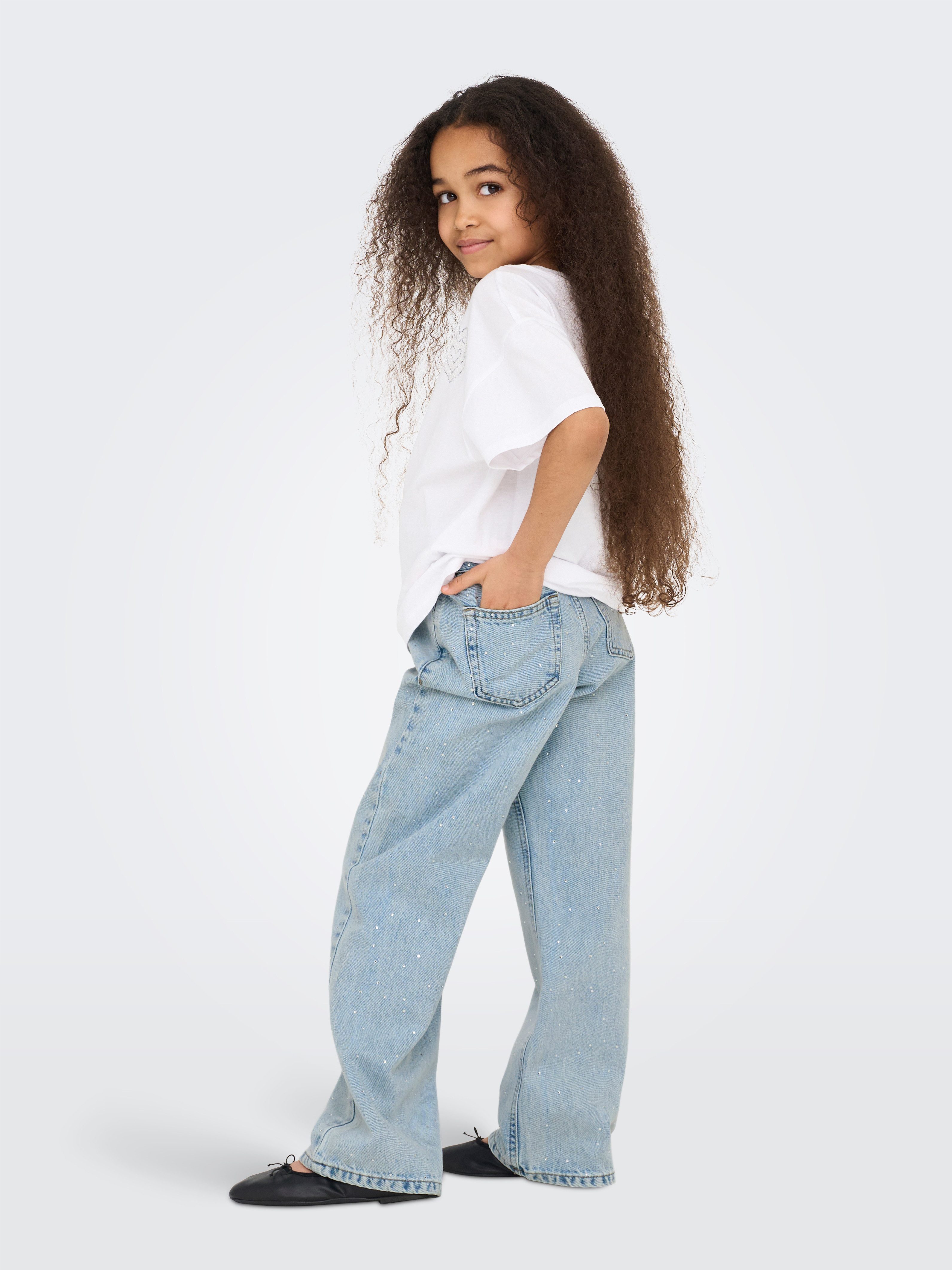 KIDS ONLY Weite Jeans KOGCOBAIN RHINESTONE WIDE DNM AZG NOOS