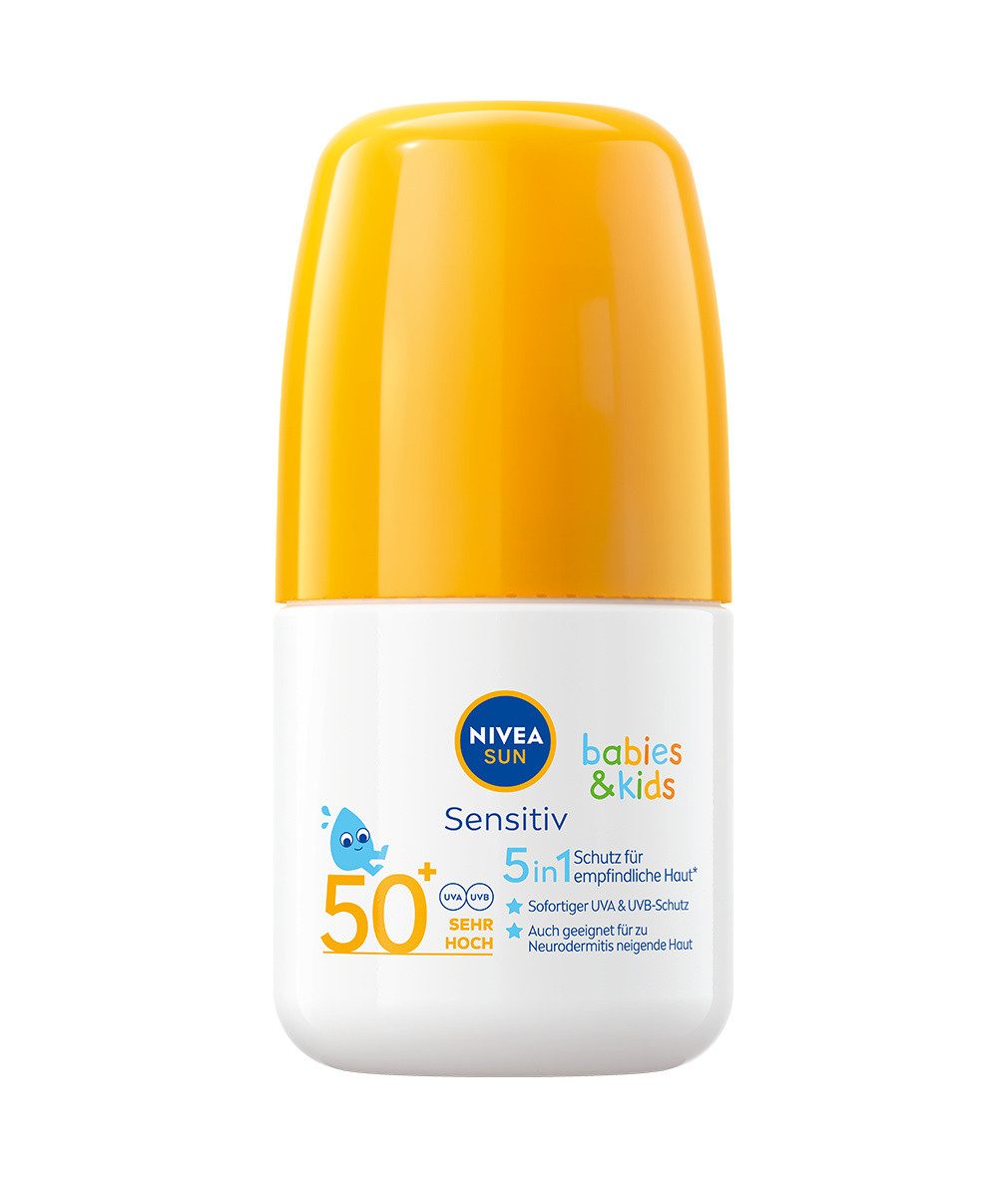 Nivea Sun Sonnenschutzstift 5in1 Roller Babies & Kids Sensitiv LSF 50+ Sonnenschutz 2x 50ml, 2-tlg.