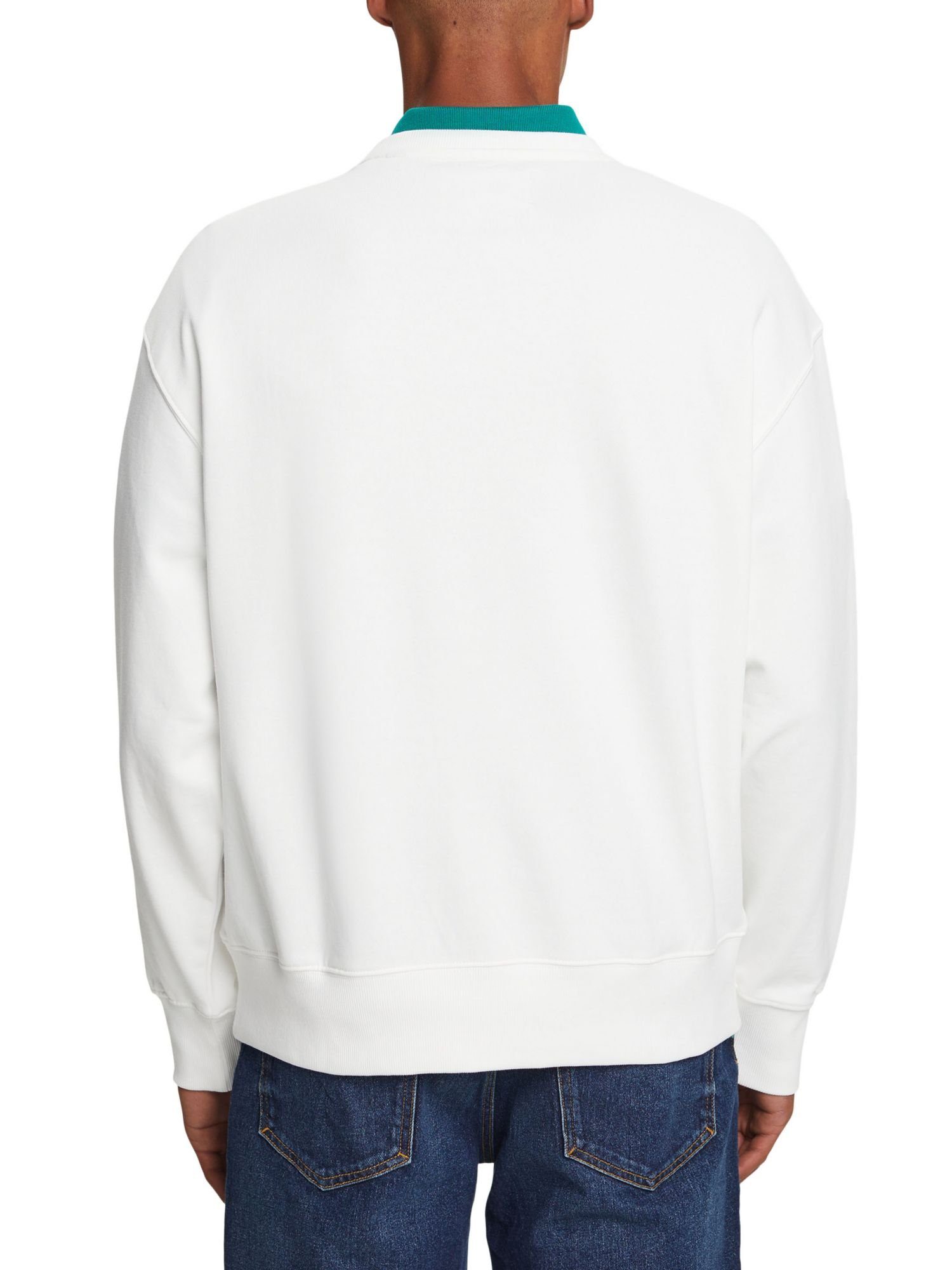 Esprit Sweatshirt Logo-Sweatshirt WHITE (1-tlg) aus Bio-Baumwolle OFF