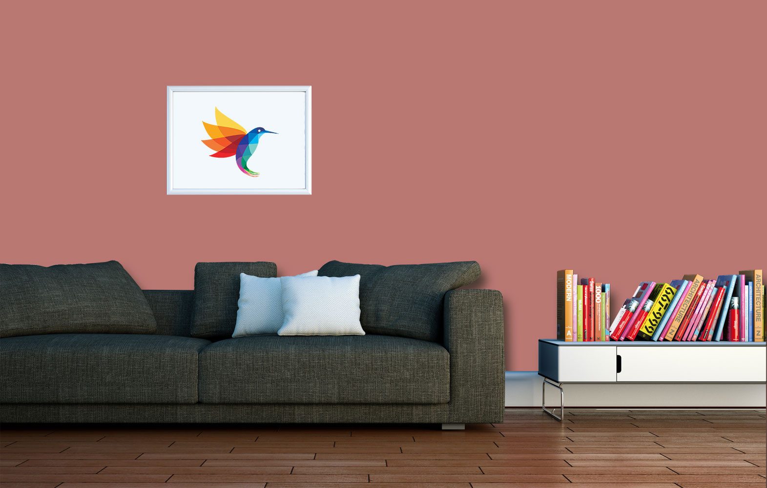 RyFo Colors Wand- und Deckenfarbe Manufakturweiß Rottöne,1 L reicht für ca. 8 m², Deckkraft-/Nassabriebklasse 1, matt, atmungsaktiv, für Innenräume