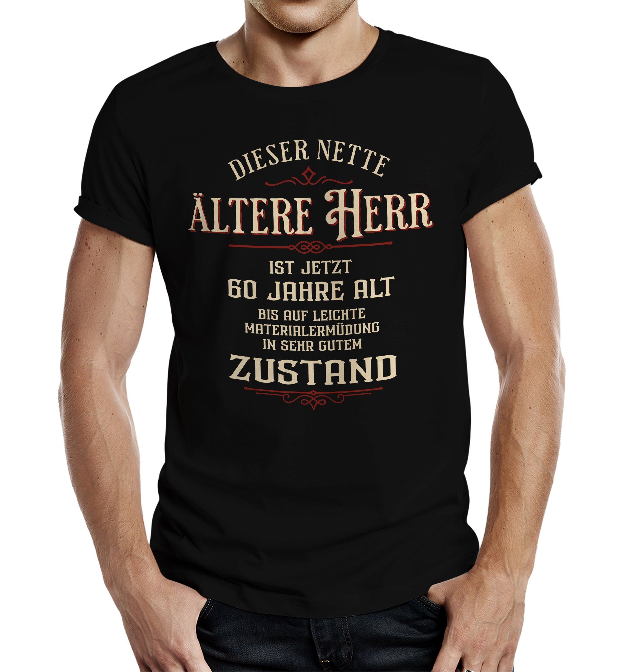 LOBO NEGRO® T-Shirt als Geschenk zum 60. - Netter älterer Herr in gutem Zustand