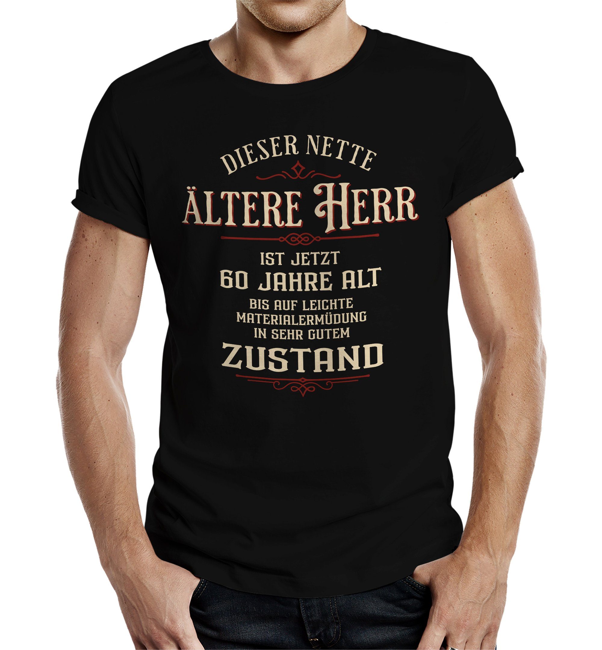 LOBO NEGRO® T-Shirt als Geschenk zum 60. - Netter älterer Herr in gutem Zus günstig online kaufen