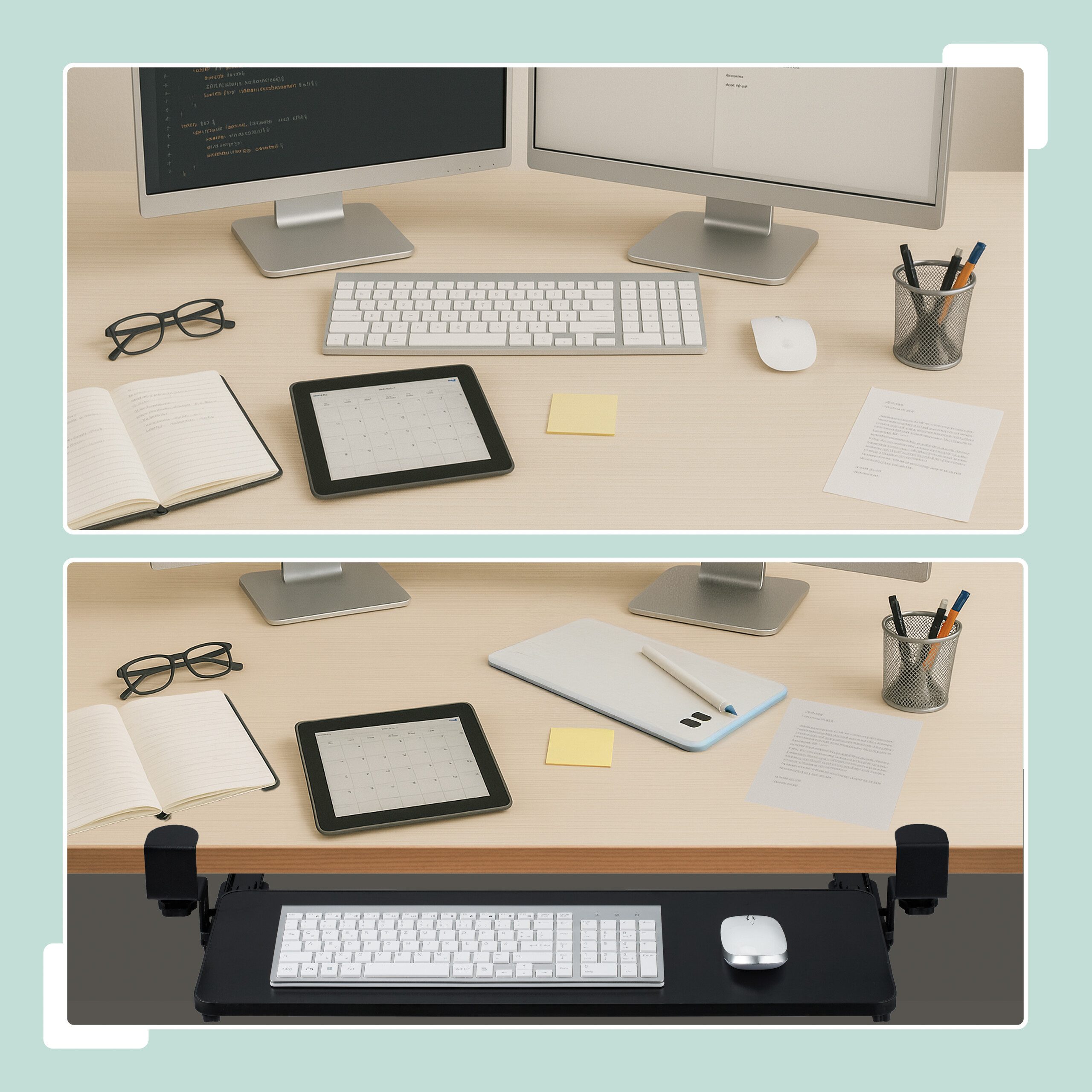 relaxdays Schreibtischaufsatz Ausziehbare Tastaturablage zum Klemmen, günstig online kaufen