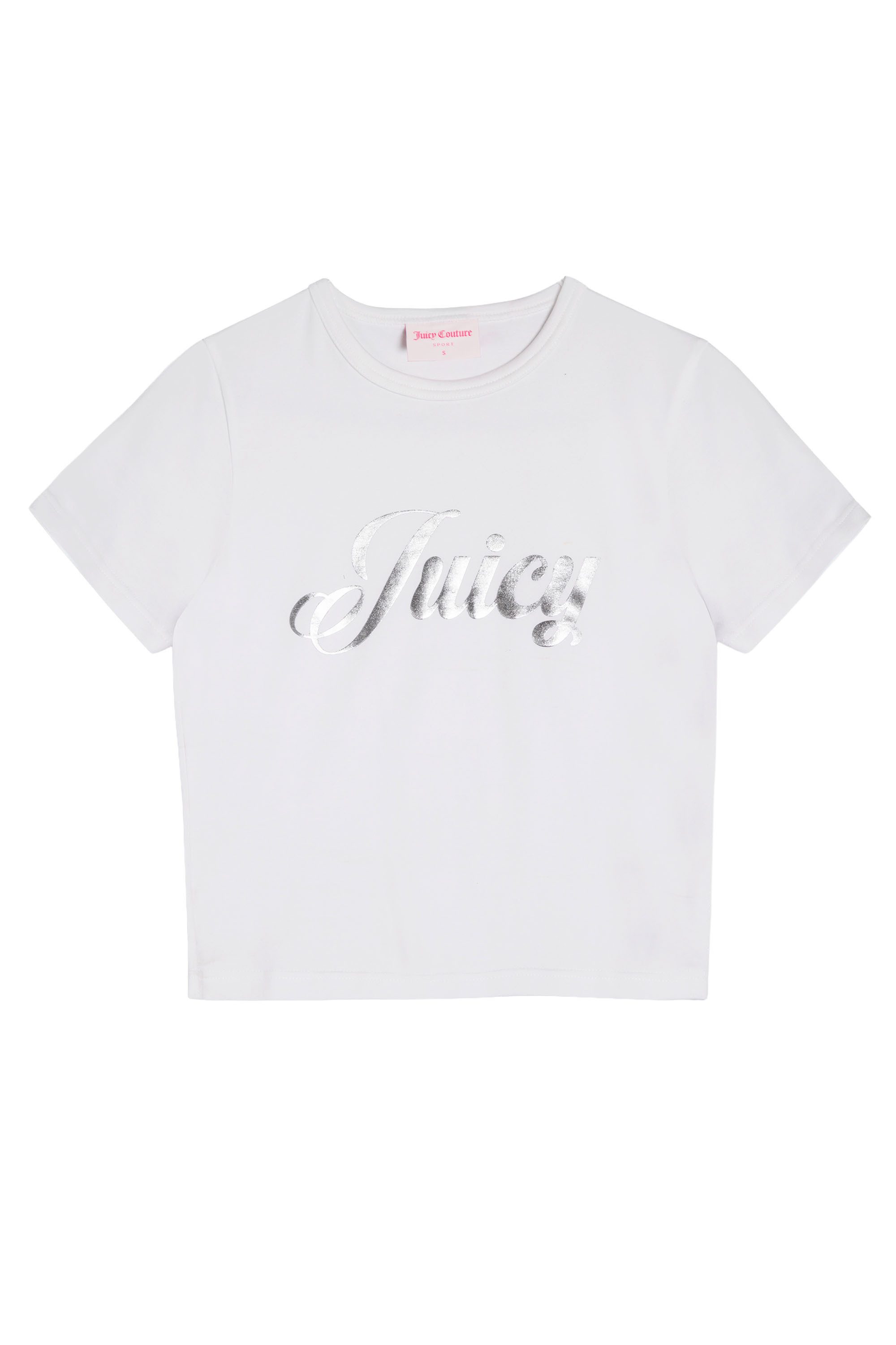 Juicy Couture T-Shirt FOIL JUICY FITTED TEE Damen T-Shirt Damen mit metallischem Folienprint