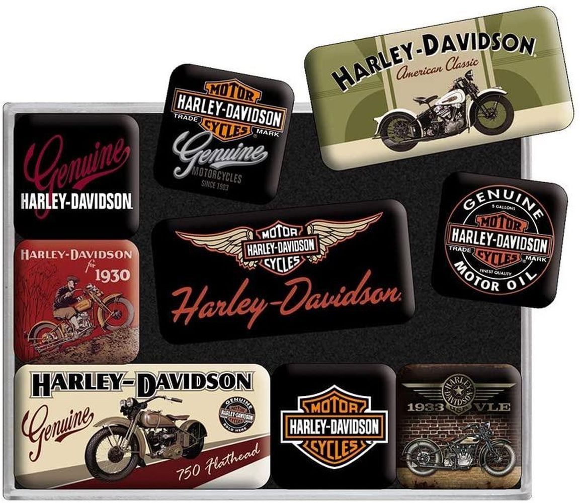 Nostalgic-Art Magnet 9tlg. Magnetset - Harley-Davidson - Bikes
