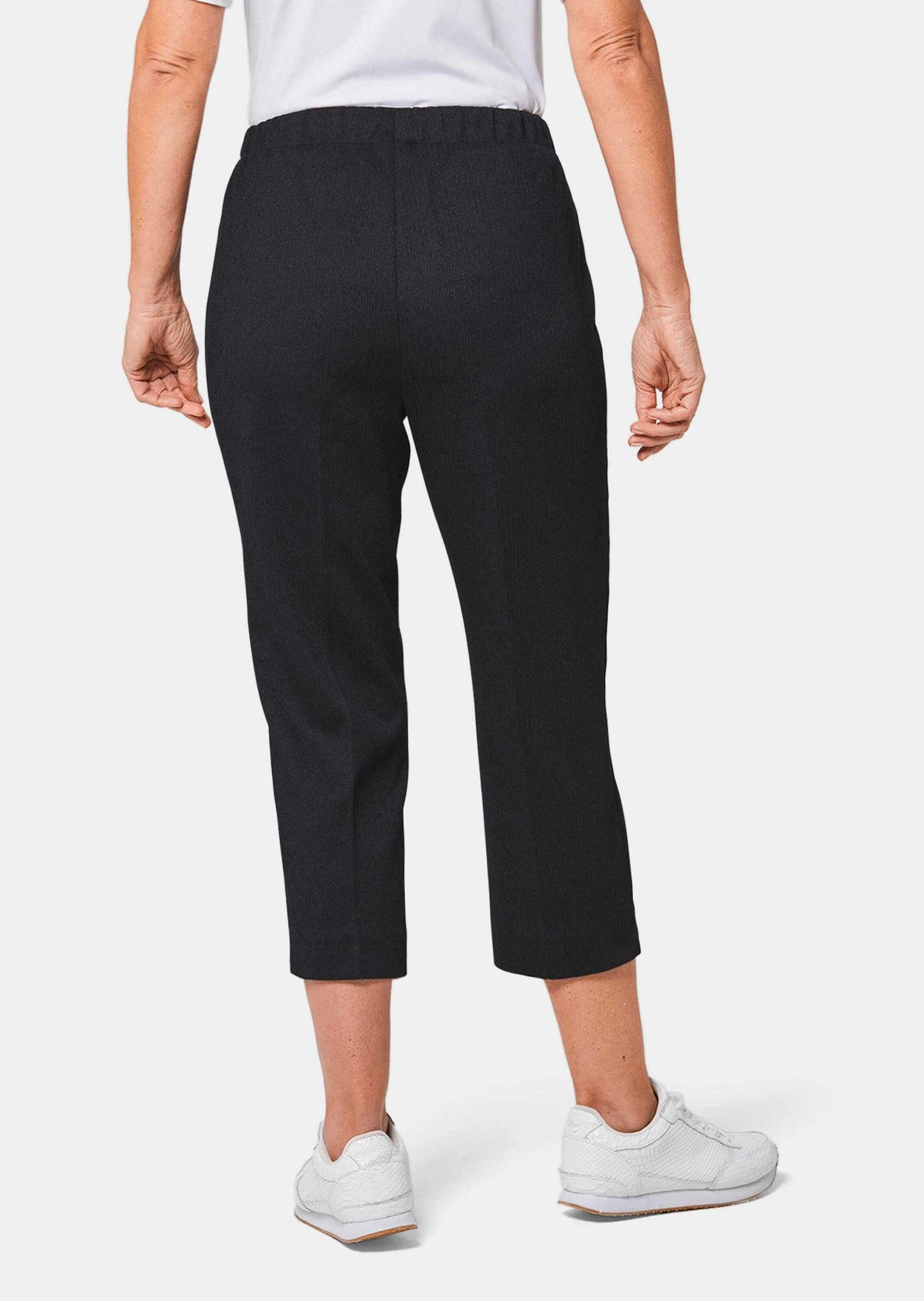 GOLDNER Caprihose Kurzgröße: Sportive 7/8-Hose mit Biesen Stoffhose mit Schlupfbund, Biesen und Wadenlang – Bild 3 von 5