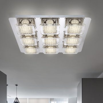 Globo LED Deckenleuchte, LED-Leuchtmittel fest verbaut, Warmweiß, 45W LED Deckenlampe Deckenleuchte Beleuchtung Acrylkristalle