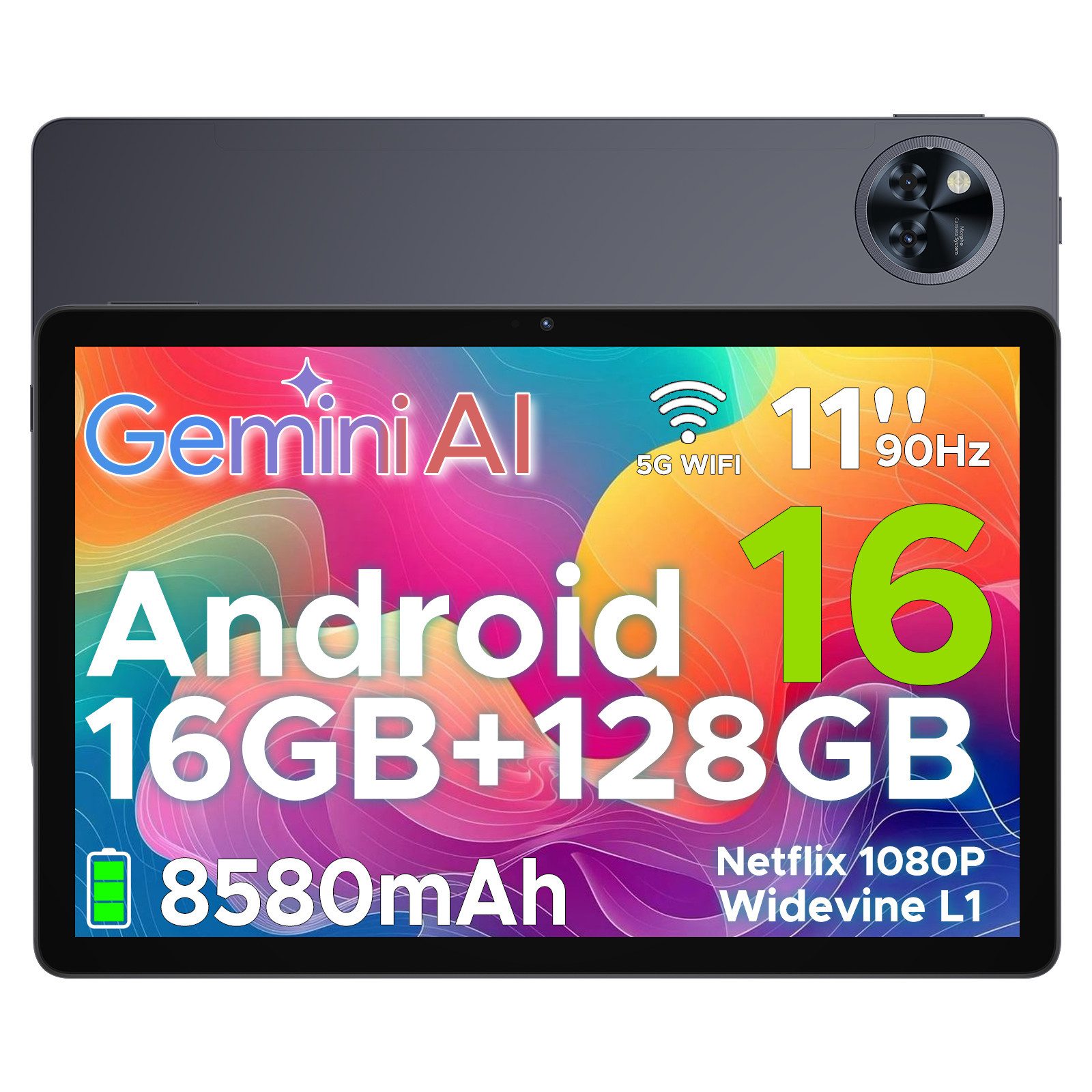 DOOGEE U11 Android Kinder Tablet 11 Zoll 8580mAh 4GB+128GB/2TB Gaming Tablet (11", 4 GB, Android 16, 13MP+5MP,Octa-Core Планшеты PC 2.4G/5G WLAN /GPS/Face ID/OTG)