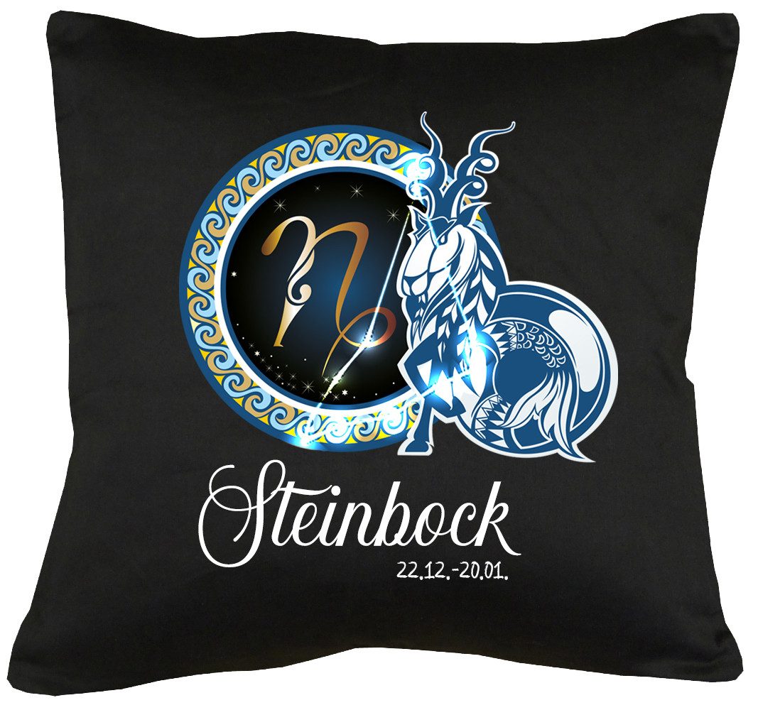TShirt-People Dekokissen Sternzeichen Steinbock Kissen mit Füllung 40x40cm