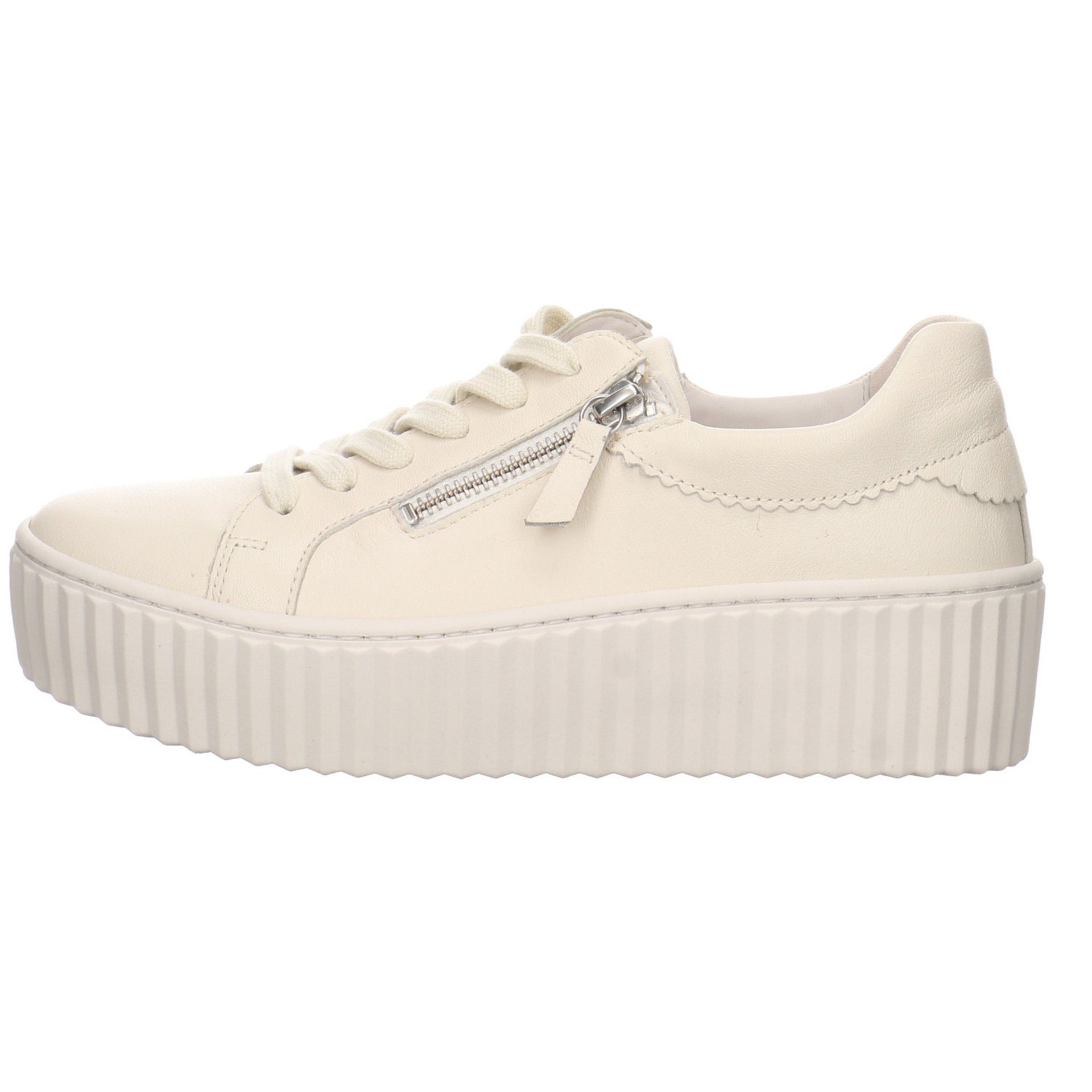 Damen Schuhe Schnürschuh Weiß (panna) Kapsel-Koll Sneaker Glattleder Gabor Schnürschuh