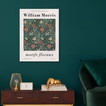 Posterlounge Leinwandbild William Morris, Motifs Floraux - Compton, Wohnzimmer Vintage Grafikdesign