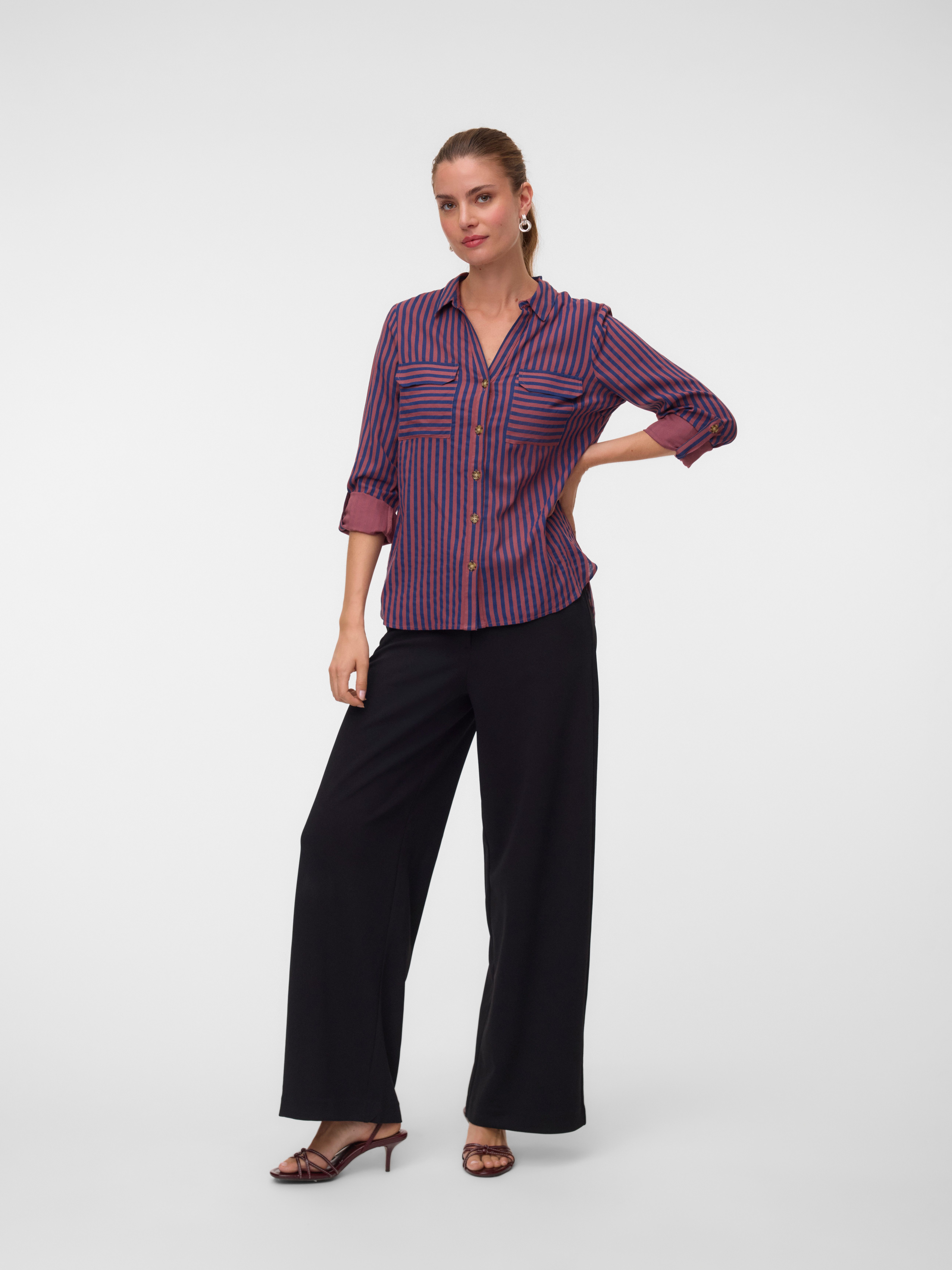 Vero Moda Hemdbluse VMBUMPY L/S SHIRT NEW WVN GA NOOS Viskose, regular fit – Bild 4 von 5