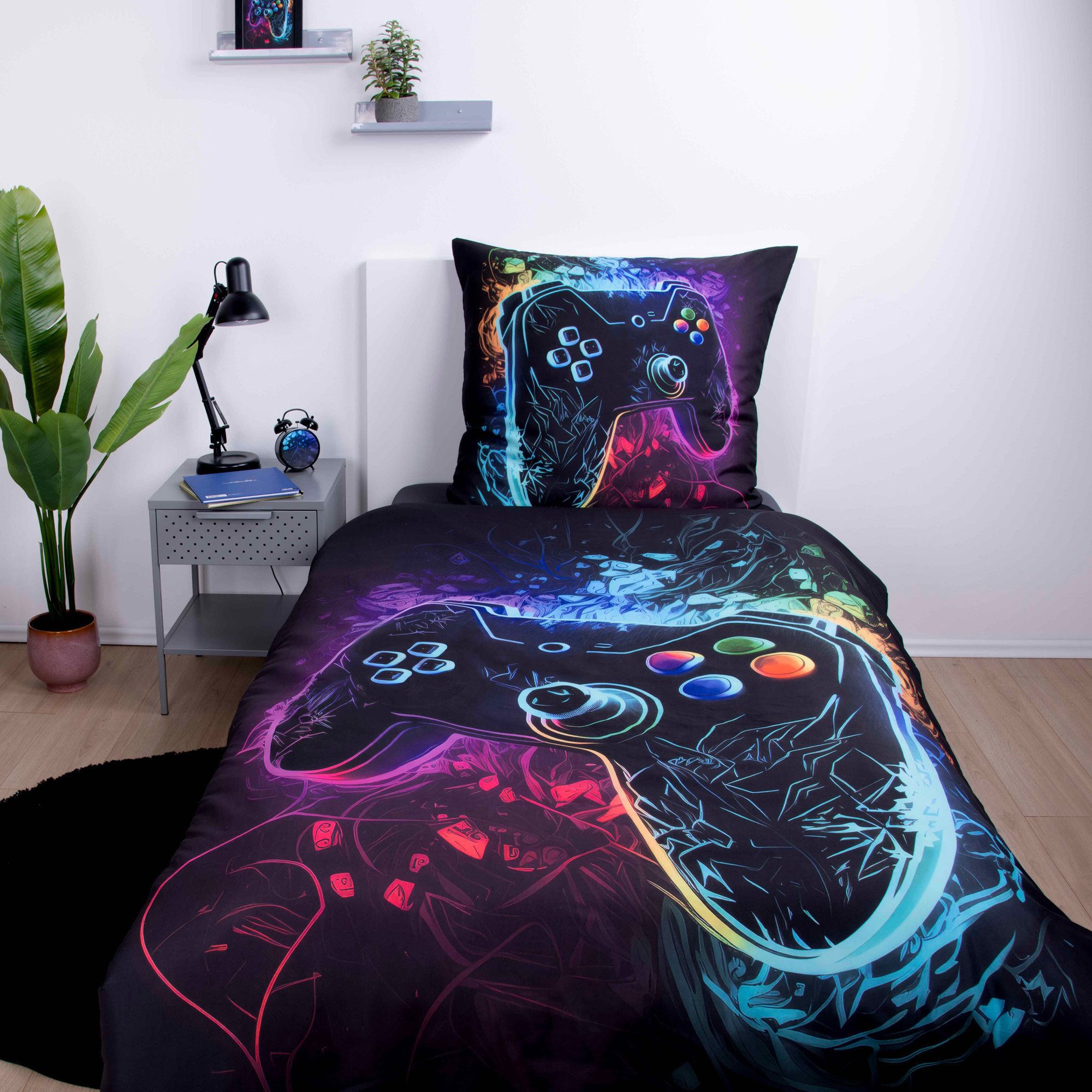 Herding Kinderbettwäsche Kinder-Wendebettwäsche "Gaming", Polyester, Microf günstig online kaufen