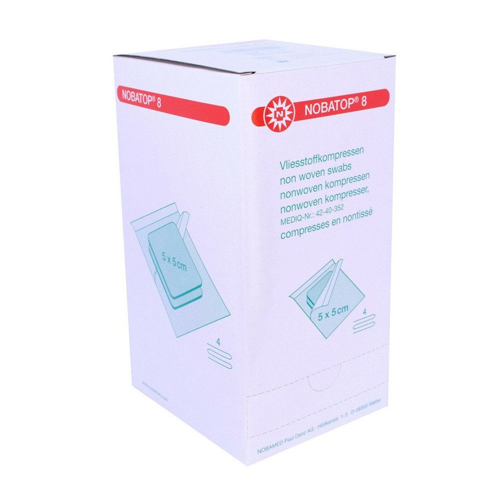 Nobamed Fixierpflaster Nobatop-steril 8 à 2 Vliesstoffkompressen, steril, 50 x 2 = 100 Stück (100-St)