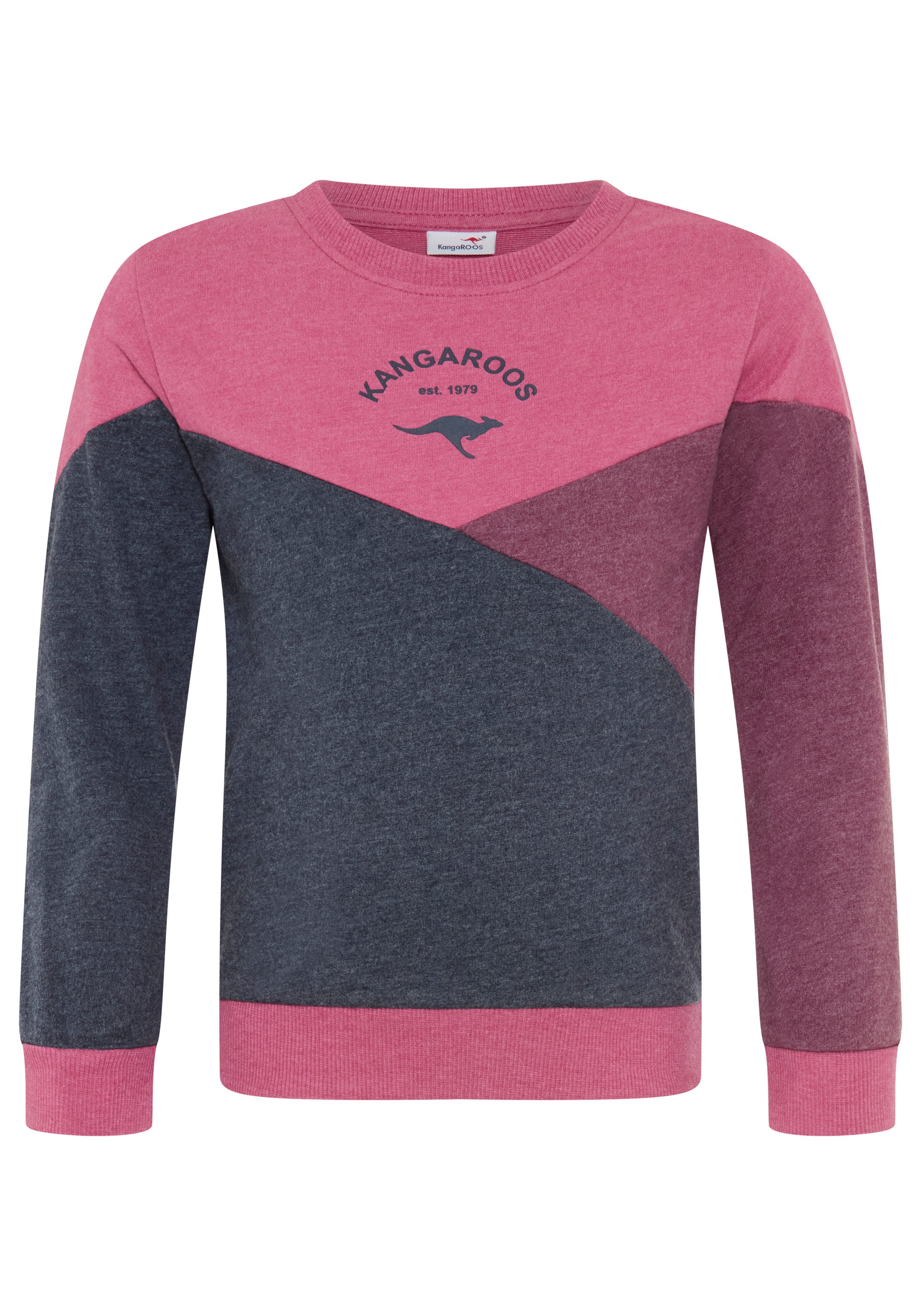 KangaROOS Sweatshirt Colorblocking für kleine Mädchen Colorblocking-Design, Langarm, lockere Passform, mit Logodruck – Bild 5 von 5