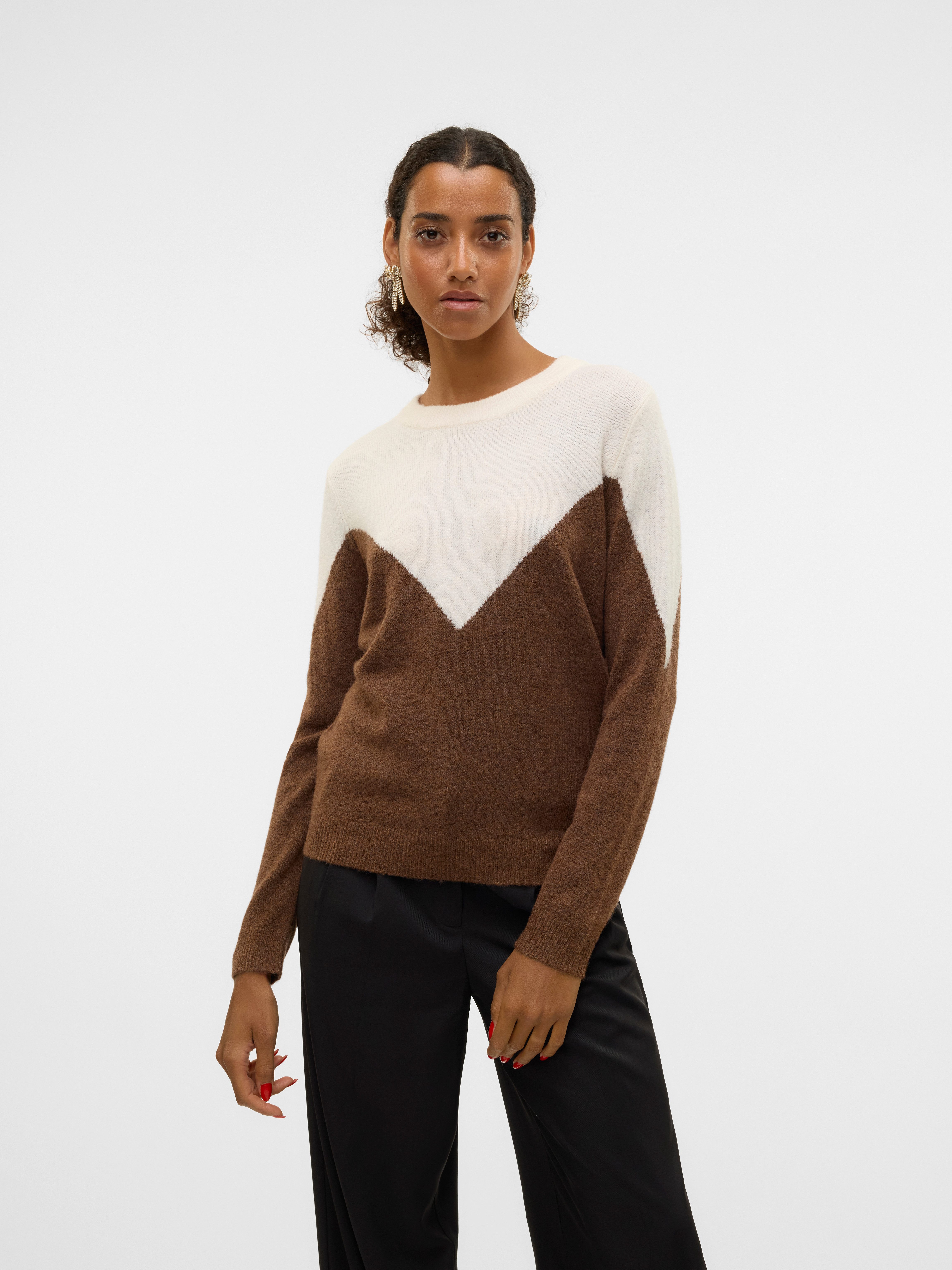 VERO MODA Damen Rollkragen Pullover - Langer Strickpullover
