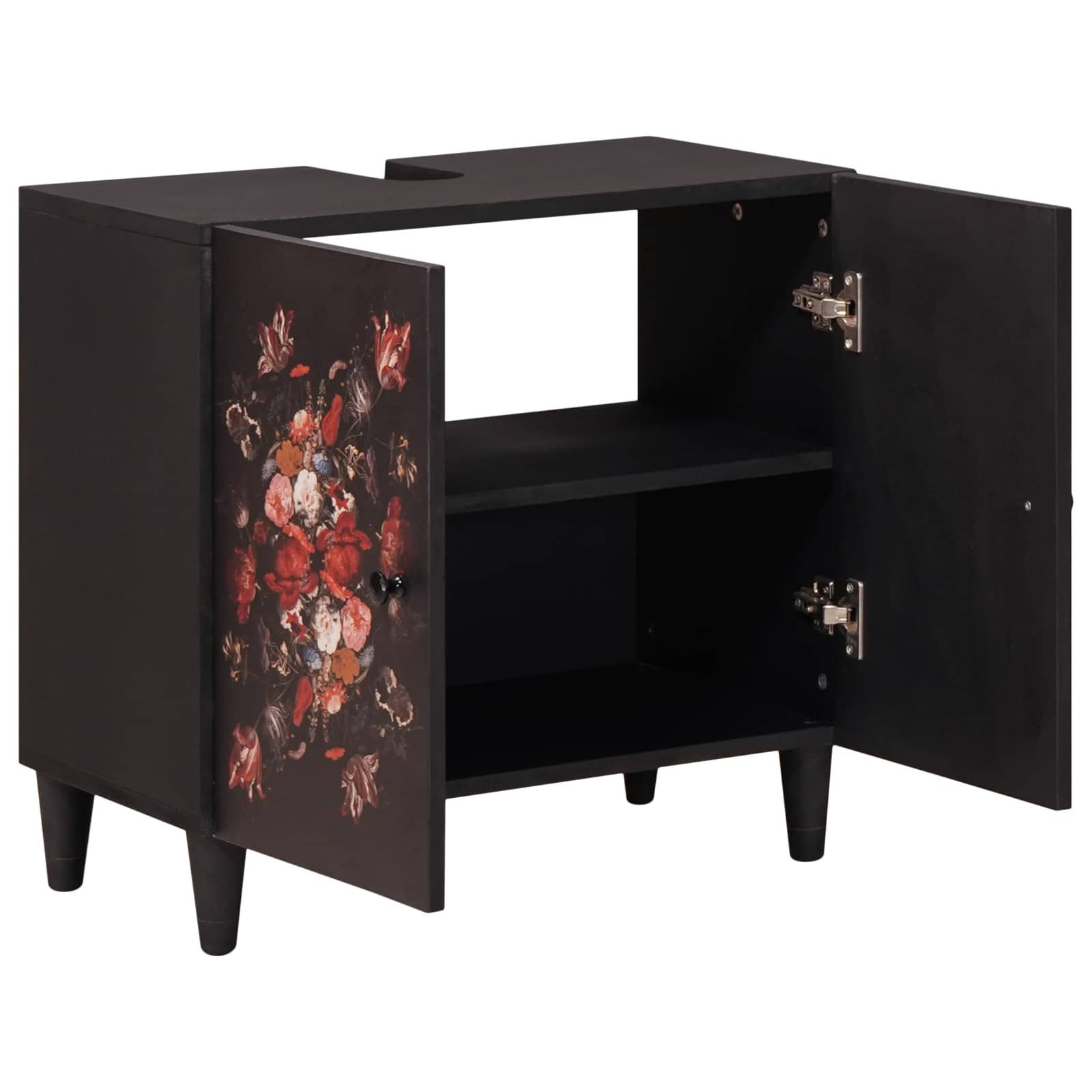 vidaXL Badezimmer-Set Waschbeckenunterschrank mit Speicher Mehrfarbig 62 x günstig online kaufen