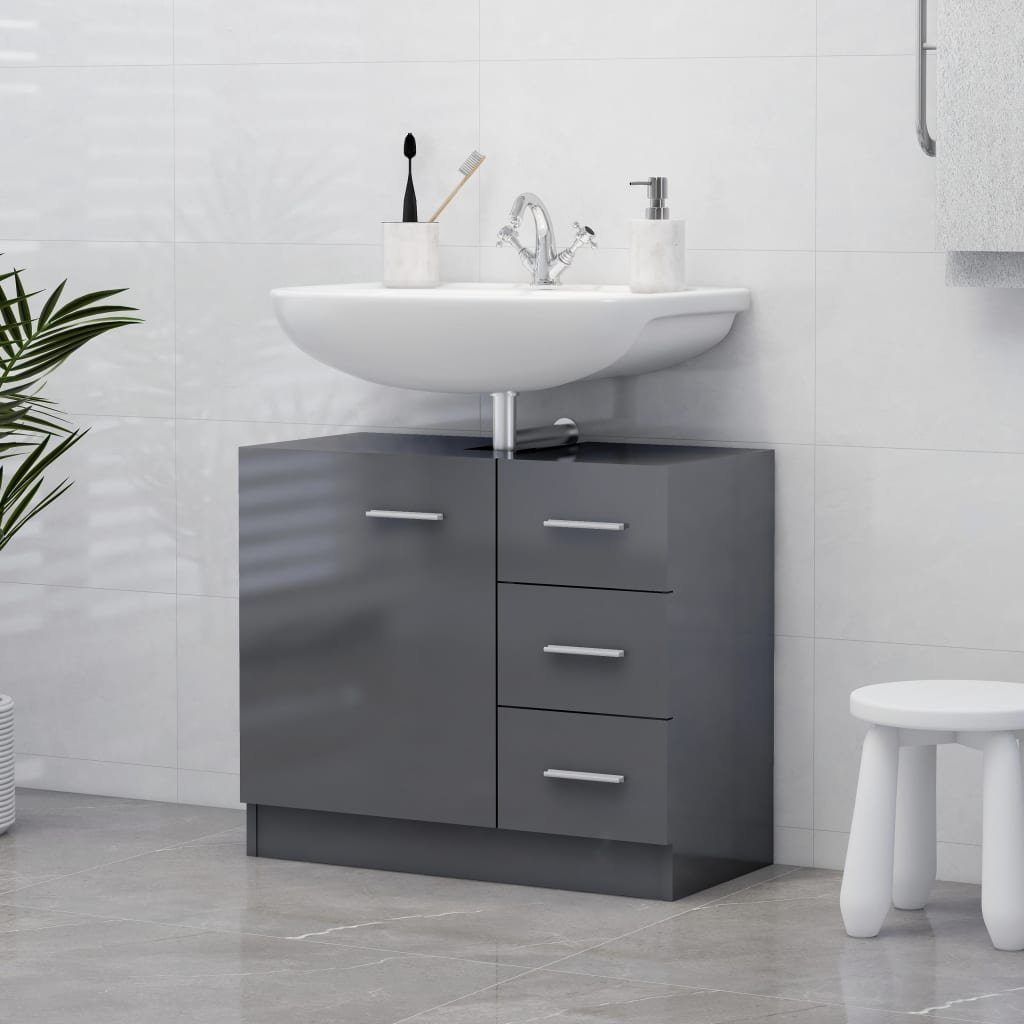 Badezimmer Unterschrank Grau
